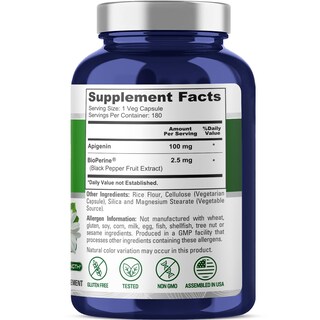 Foto 2 | Suplemento Nusapure Apigenin 100 Mg 180 Vcaps Con Bioperine - Venta Internacional.