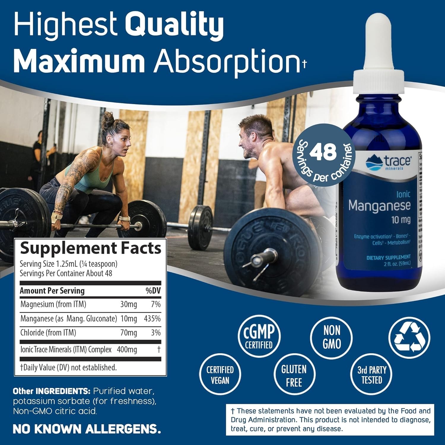 Foto 3 pulgar | Suplemento De Oligoelementos De Manganeso Iónico, 60 Ml - Venta Internacional.