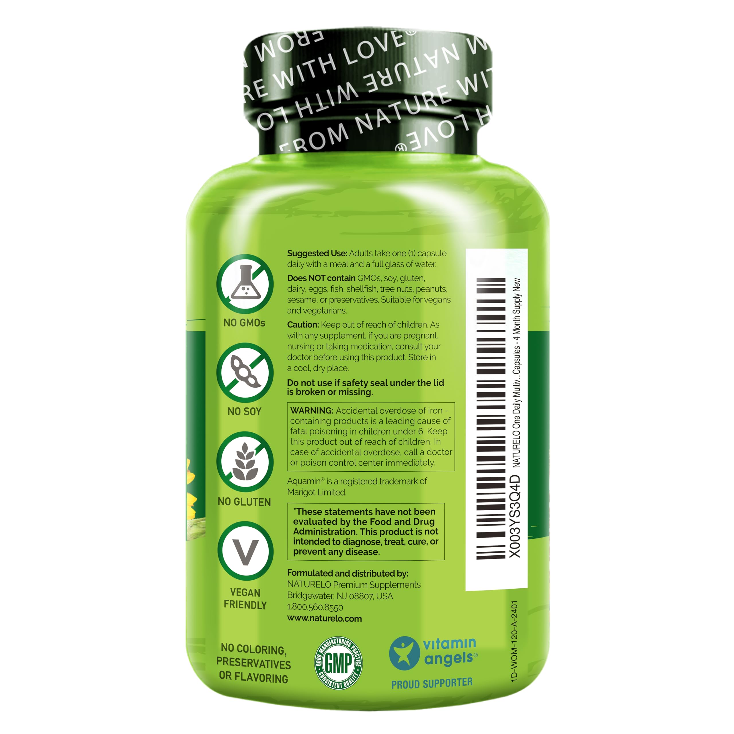Foto 3 pulgar | Multivitamínico Naturelo One Daily Para Mujeres 120 Cápsulas - Venta Internacional.