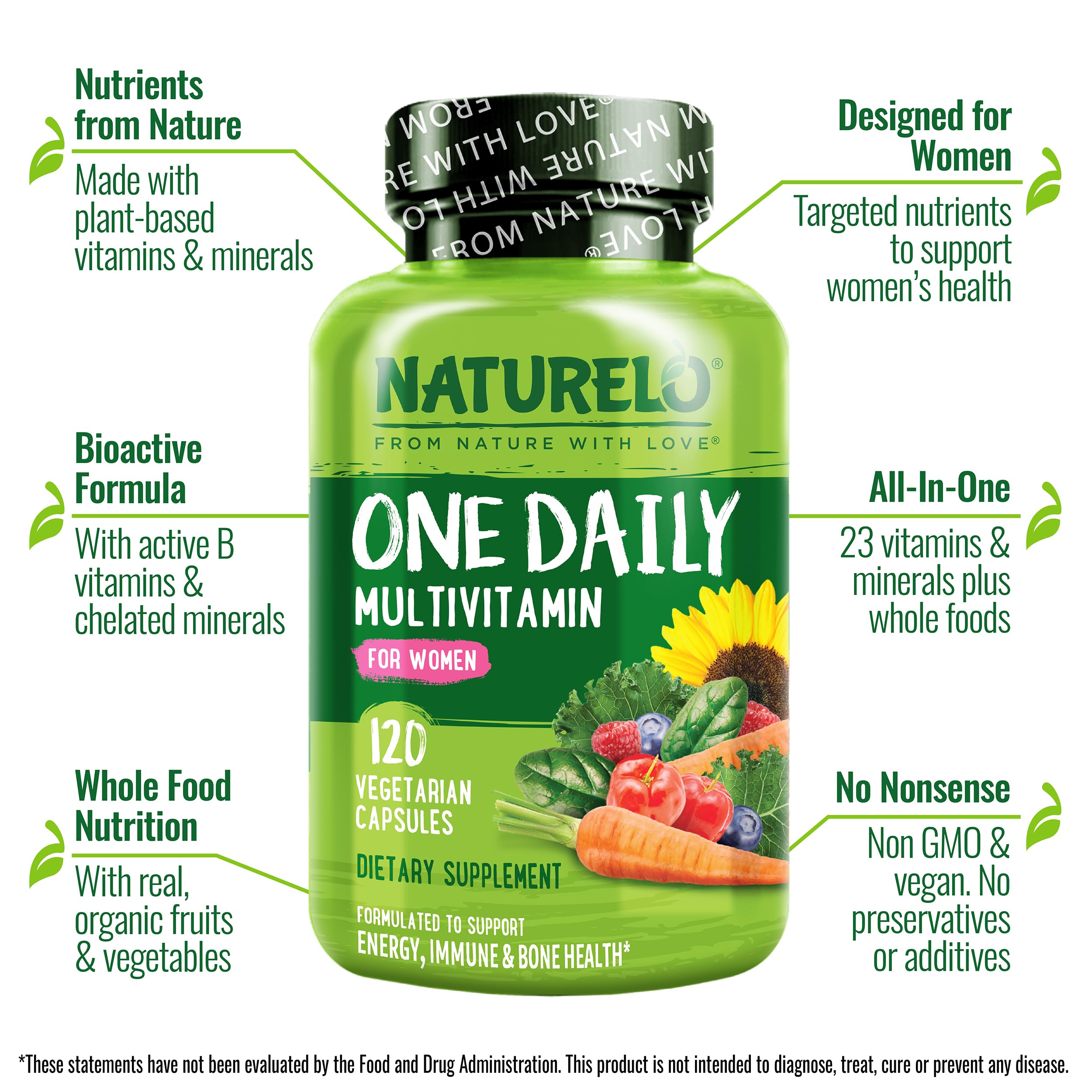 Foto 5 pulgar | Multivitamínico Naturelo One Daily Para Mujeres 120 Cápsulas - Venta Internacional.