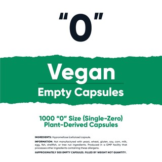 Foto 3 | Cápsulas Vacías Nutricost, Tamaño 0, Veganas, 1000 Cápsulas Transparentes - Venta Internacional.