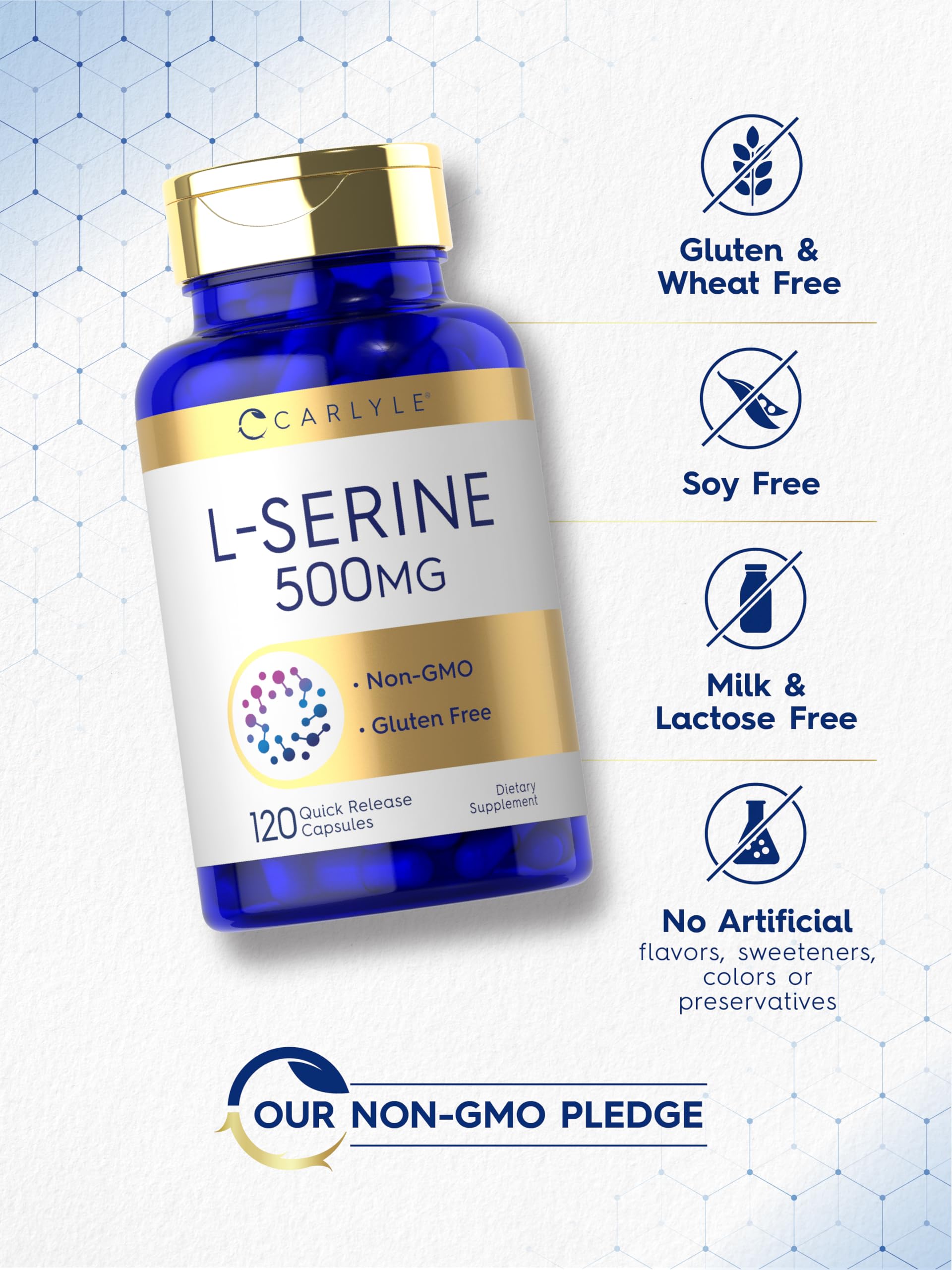 Foto 5 | Suplemento Carlyle, Cápsulas De L-serina, 500 Mg, 120 Unidades - Venta Internacional.