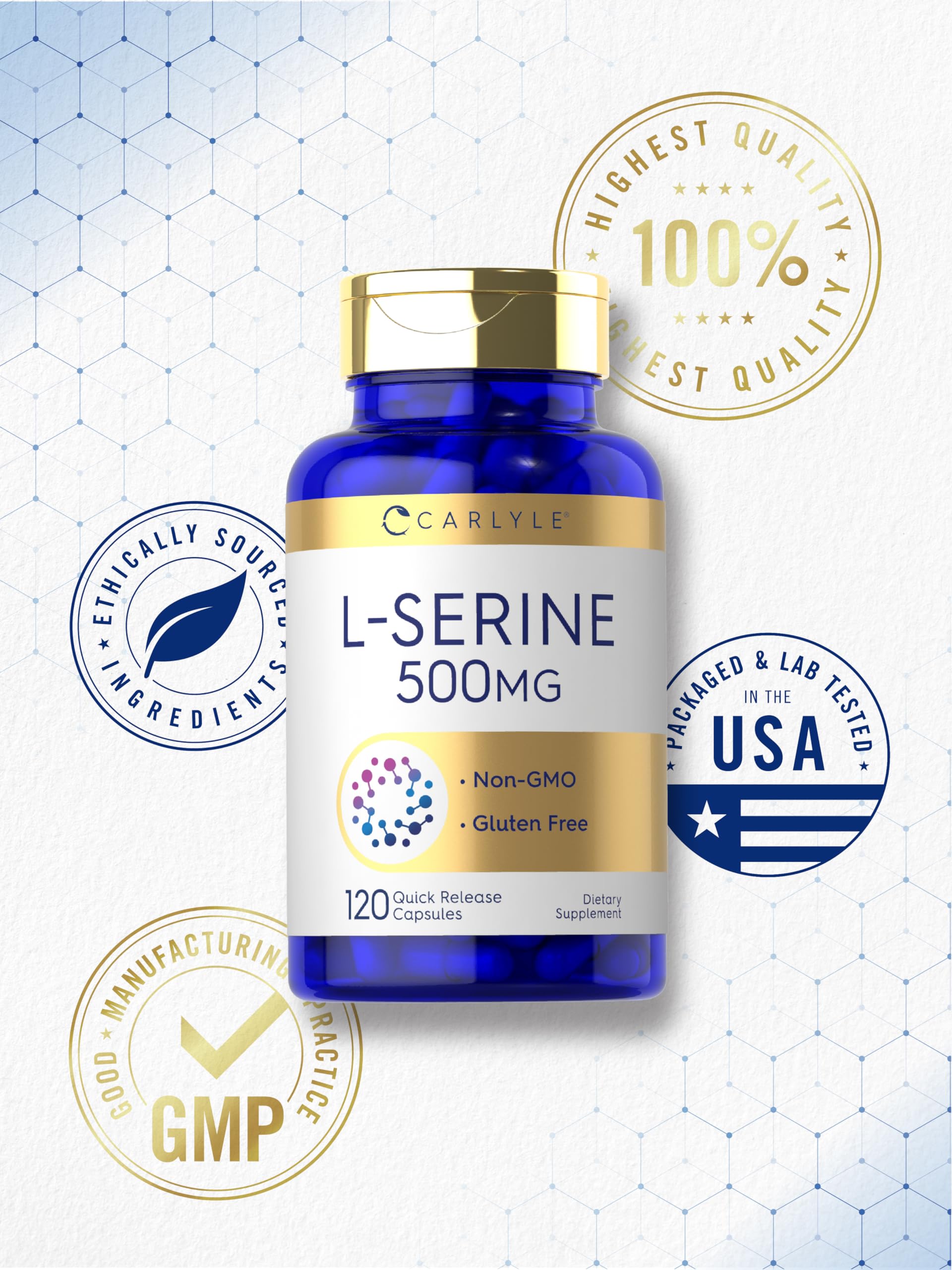 Foto 6 | Suplemento Carlyle, Cápsulas De L-serina, 500 Mg, 120 Unidades - Venta Internacional.