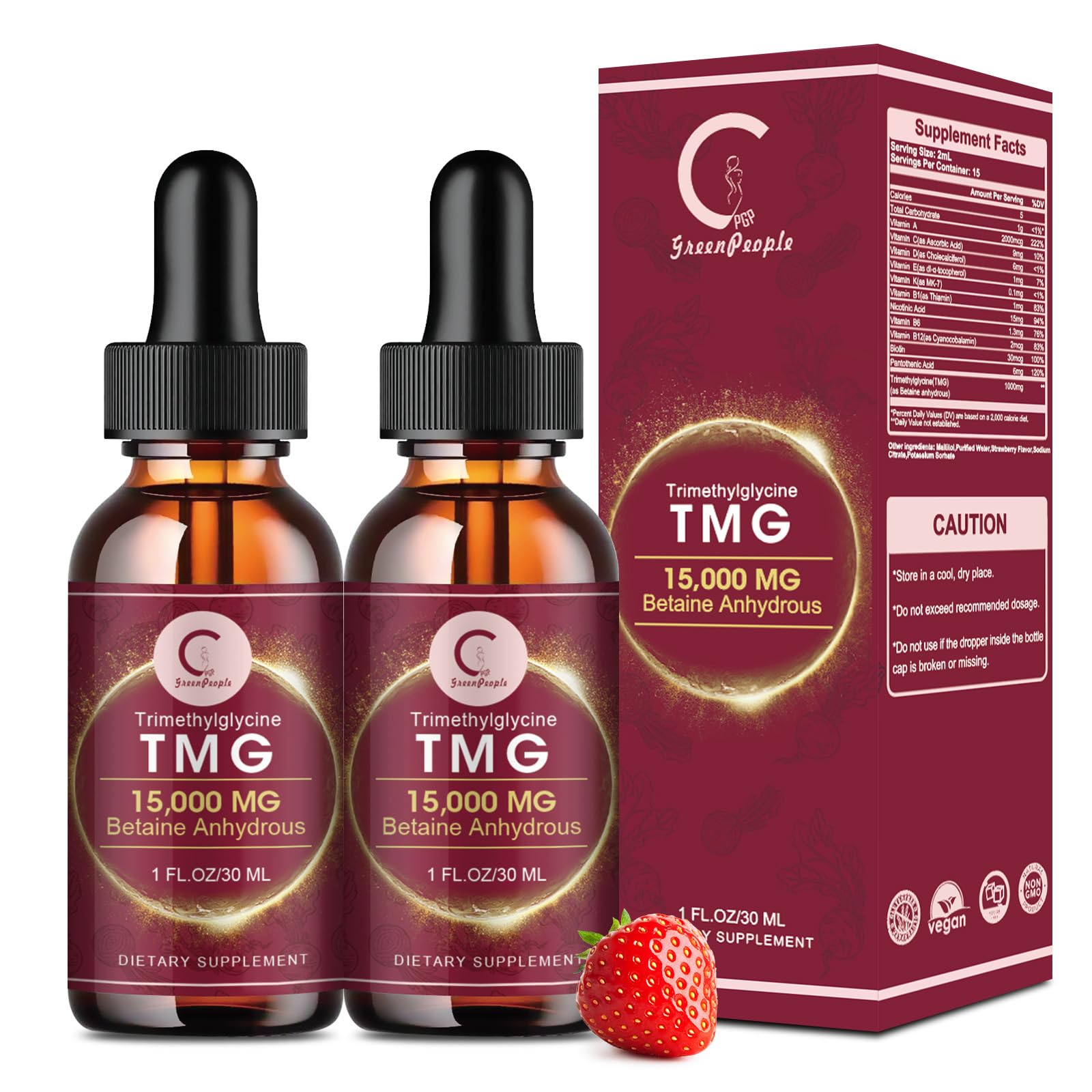 Foto 2 pulgar | Suplemento Gpgp Greenpeople Tmg Liquid Drops 1000 Mg 30 Ml (paquete De 2) - Venta Internacional.