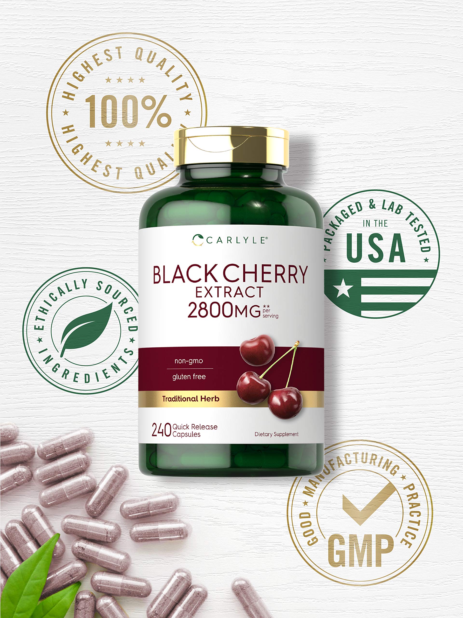 Foto 5 | Suplemento De Extracto De Cereza Negra De Carlyle 2800 Mg 240 Cápsulas - Venta Internacional.