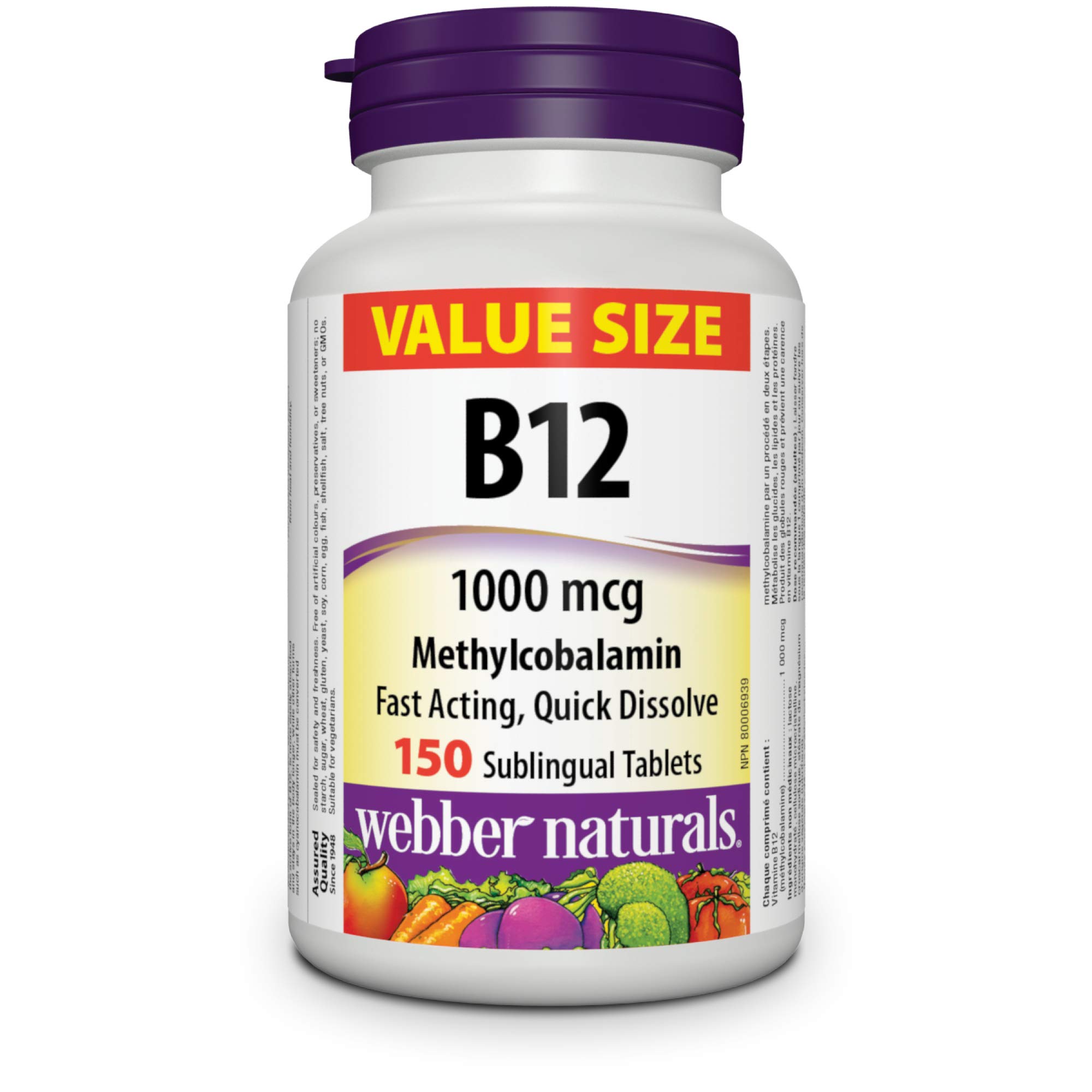 Foto 2 pulgar | Suplemento Webber Naturals De Vitamina B12 1000 Mcg 150 Comprimidos - Venta Internacional.