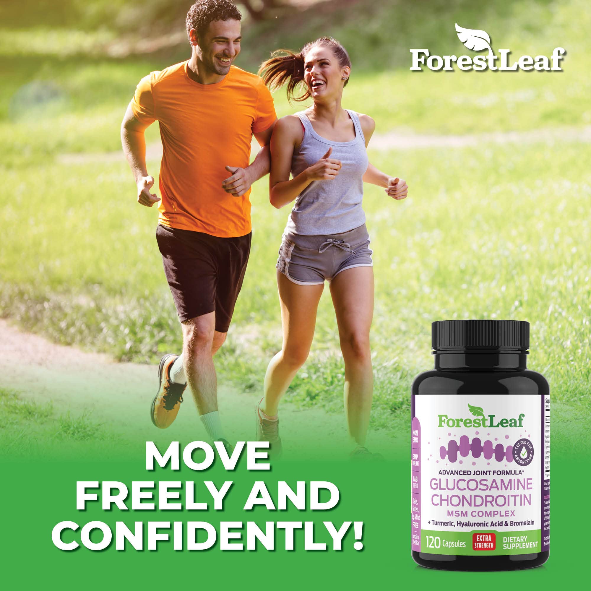 Foto 4 | Suplemento Forestleaf Con Glucosamina Y Condroitina Msm 120 Cápsulas - Venta Internacional.