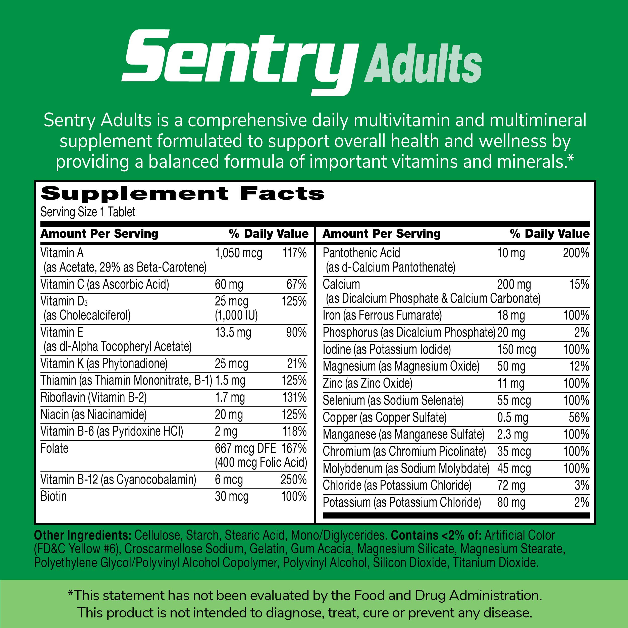 Foto 8 pulgar | Multivitamínico 21st Century Sentry 130 Comprimidos - Venta Internacional.