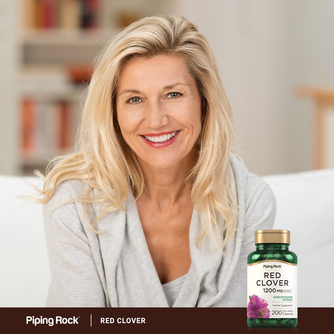 Foto 7 pulgar | Suplemento Piping Rock Red Clover 1200 Mg 200 Cápsulas - Venta Internacional.