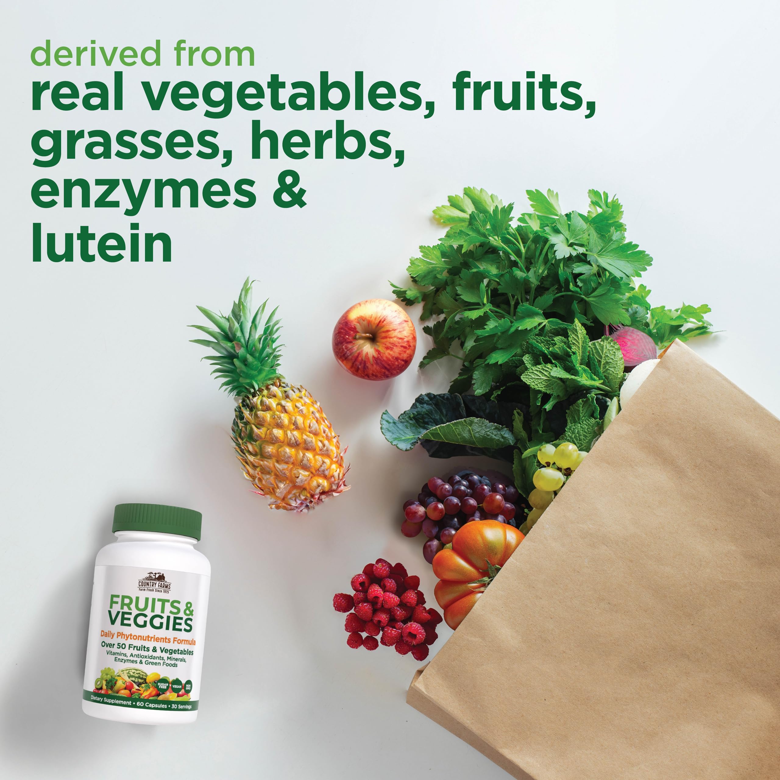 Foto 2 | Suplemento Country Farms Super Frutas Y Verduras X60 - Venta Internacional.