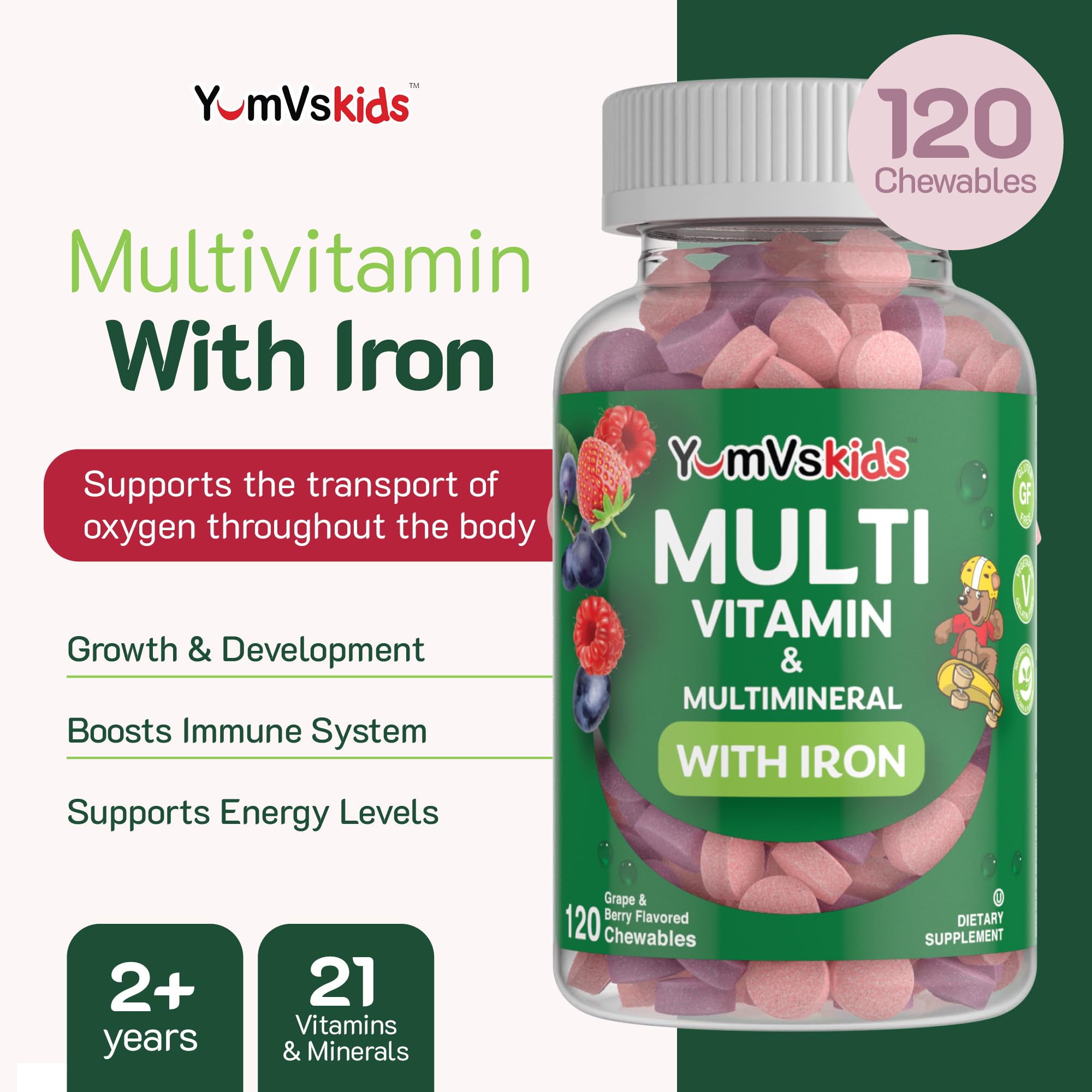 Foto 4 pulgar | Multivitamínico Yumvs Complete Kids Con Hierro 120 Comprimidos - Venta Internacional.