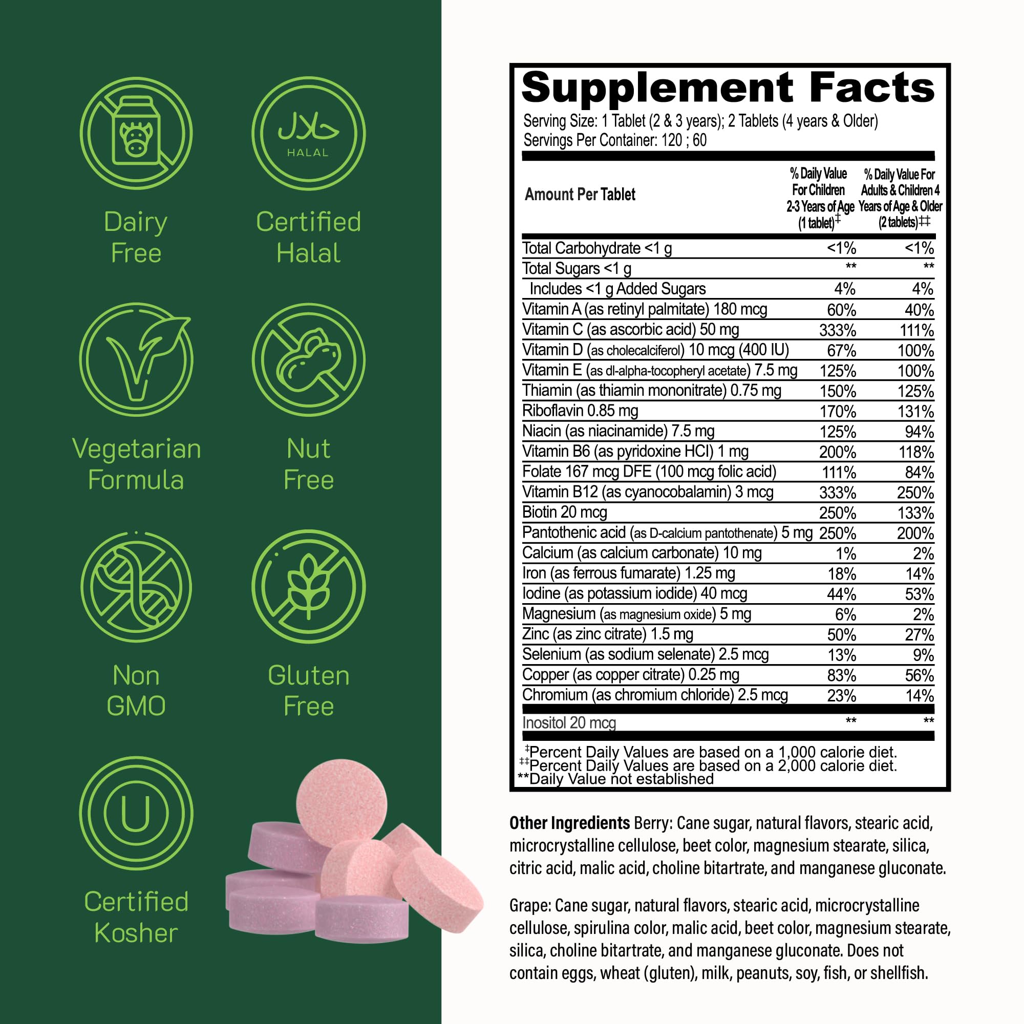 Foto 7 pulgar | Multivitamínico Yumvs Complete Kids Con Hierro 120 Comprimidos - Venta Internacional.