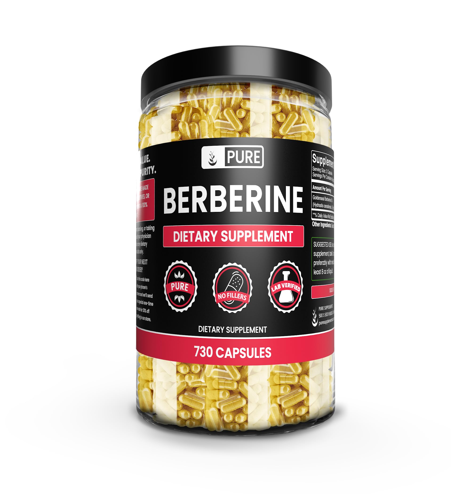 Foto 1 | Suplemento Dietético Pure Original Ingredients Berberine 730 Cápsulas - Venta Internacional.