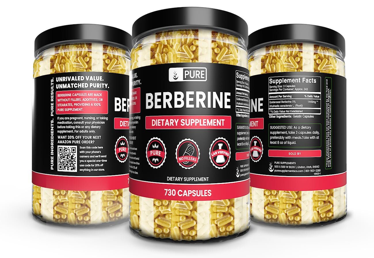 Foto 5 pulgar | Suplemento Dietético Pure Original Ingredients Berberine 730 Cápsulas - Venta Internacional.