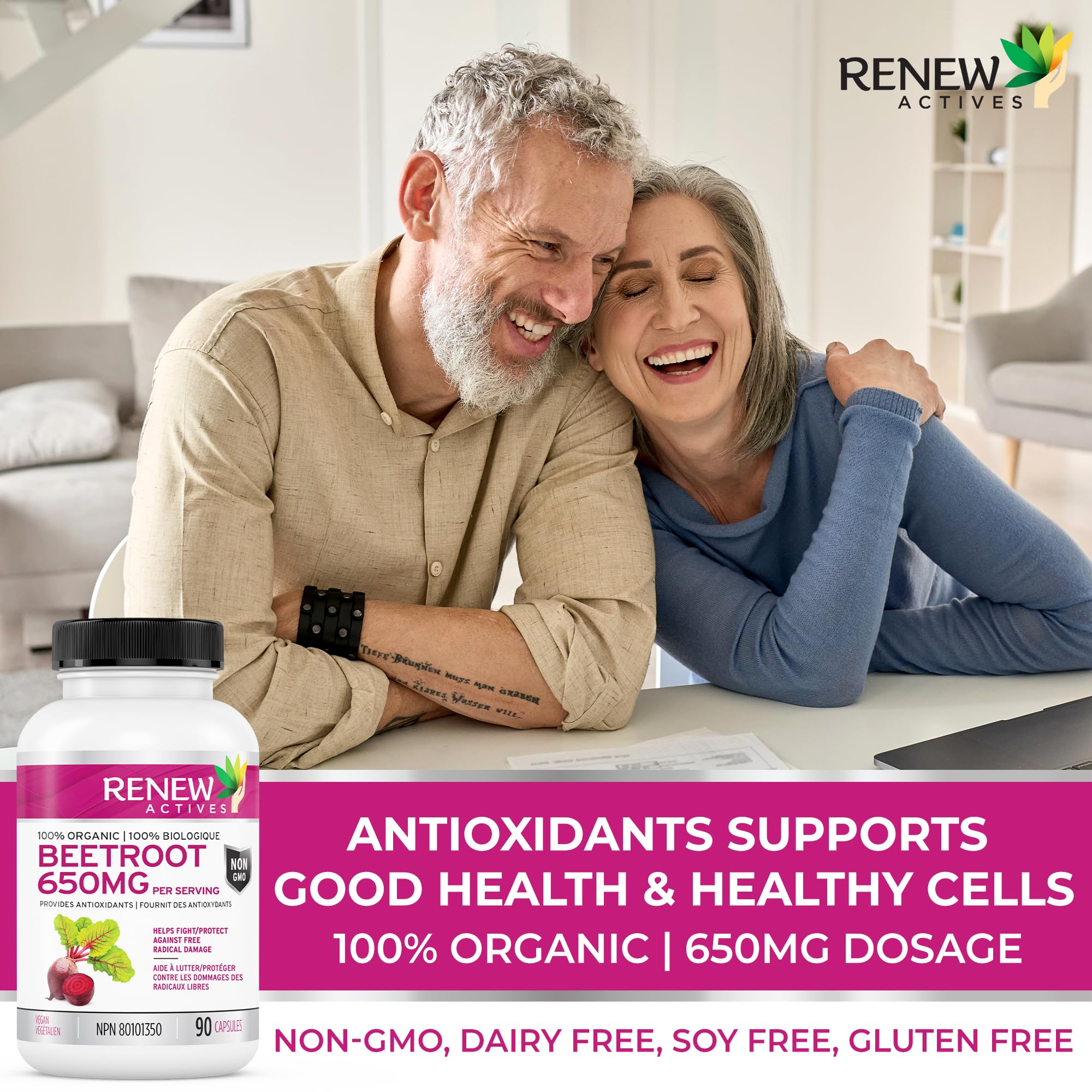 Foto 5 | Suplemento Renew Actives Remolacha Orgánica 1300 Mg 90 Cápsulas - Venta Internacional.