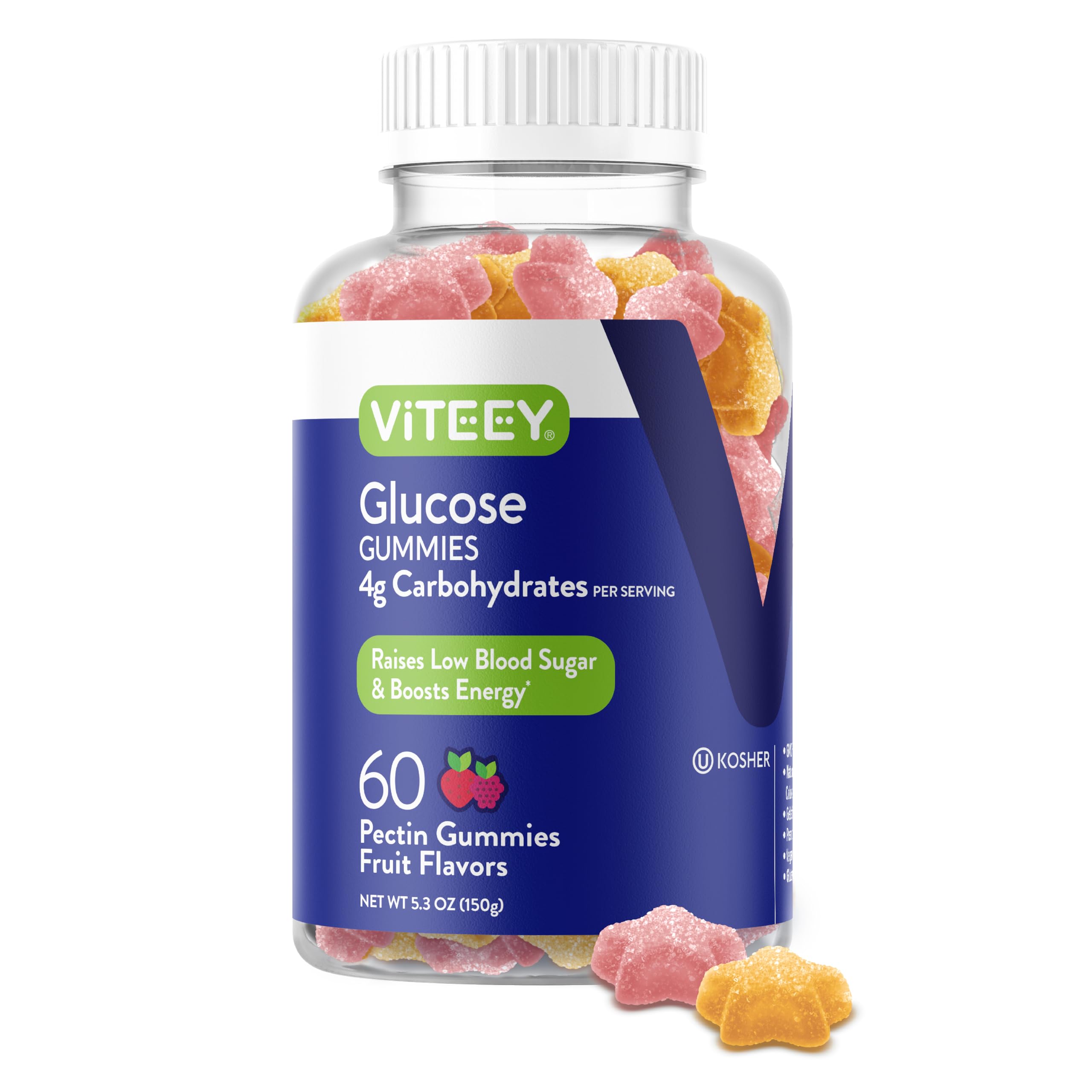 Foto 2 pulgar | Gominolas De Glucosa Viteey, 60 Gomitas, Suministro Para 1 Mes, Veganas - Venta Internacional.