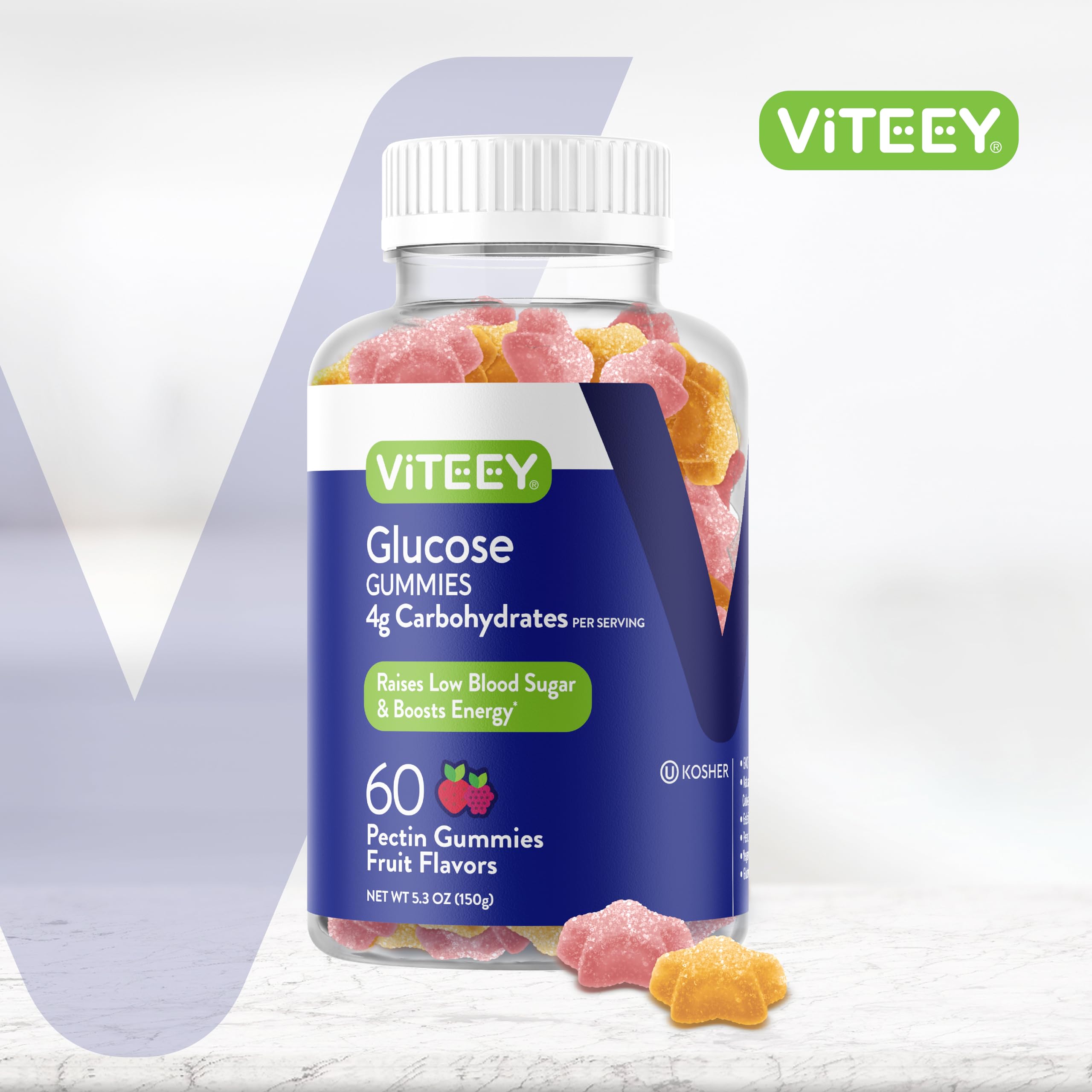 Foto 3 pulgar | Gominolas De Glucosa Viteey, 60 Gomitas, Suministro Para 1 Mes, Veganas - Venta Internacional.
