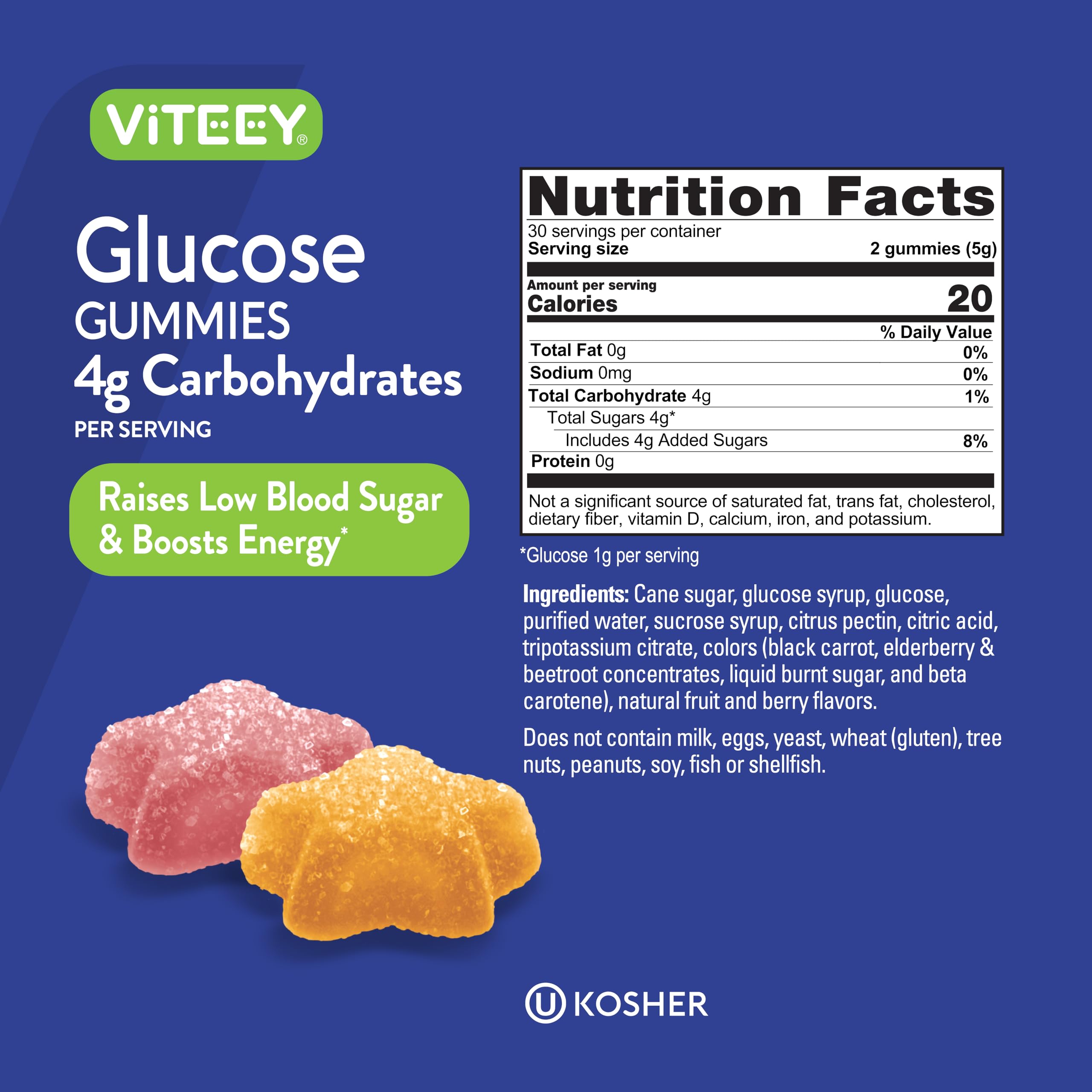 Foto 5 pulgar | Gominolas De Glucosa Viteey, 60 Gomitas, Suministro Para 1 Mes, Veganas - Venta Internacional.