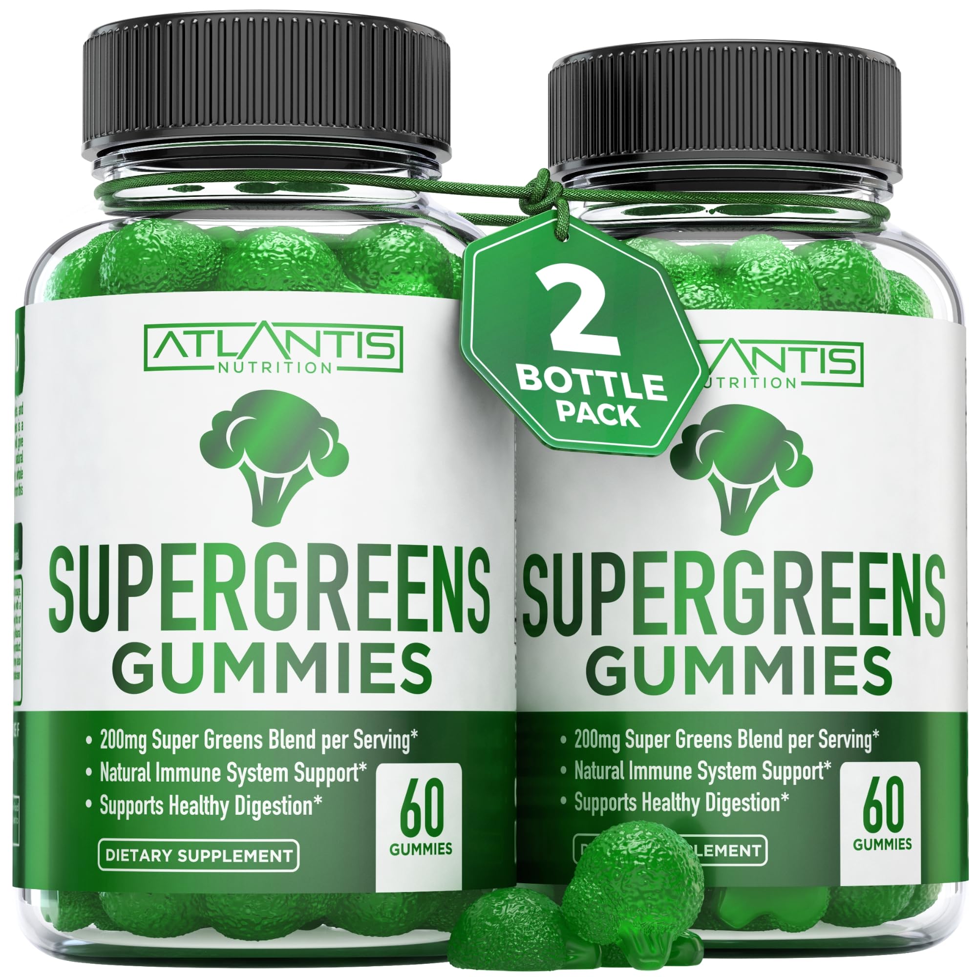 Foto 2 pulgar | Gomitas Supergreens Atlantis Nutrition, Paquete De 2, 120 Gomitas - Venta Internacional.