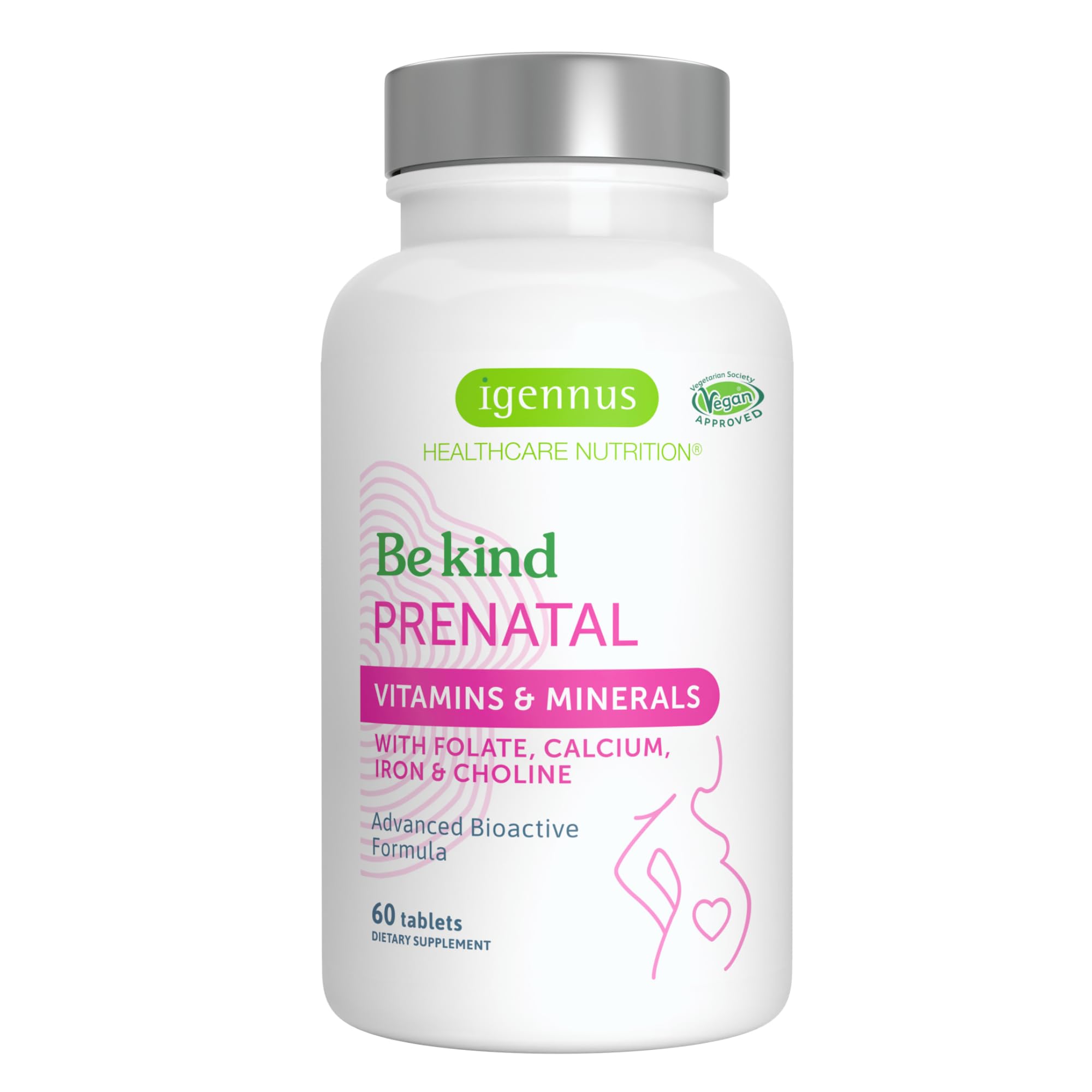 Foto 2 pulgar | Multivitamínico Prenatal Igennus Metilado Para Mujeres 60 Comprimidos - Venta Internacional.