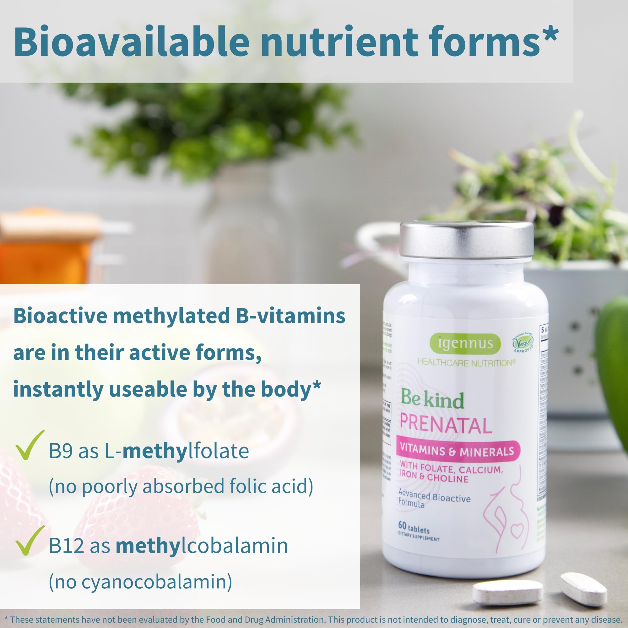 Foto 5 pulgar | Multivitamínico Prenatal Igennus Metilado Para Mujeres 60 Comprimidos - Venta Internacional.