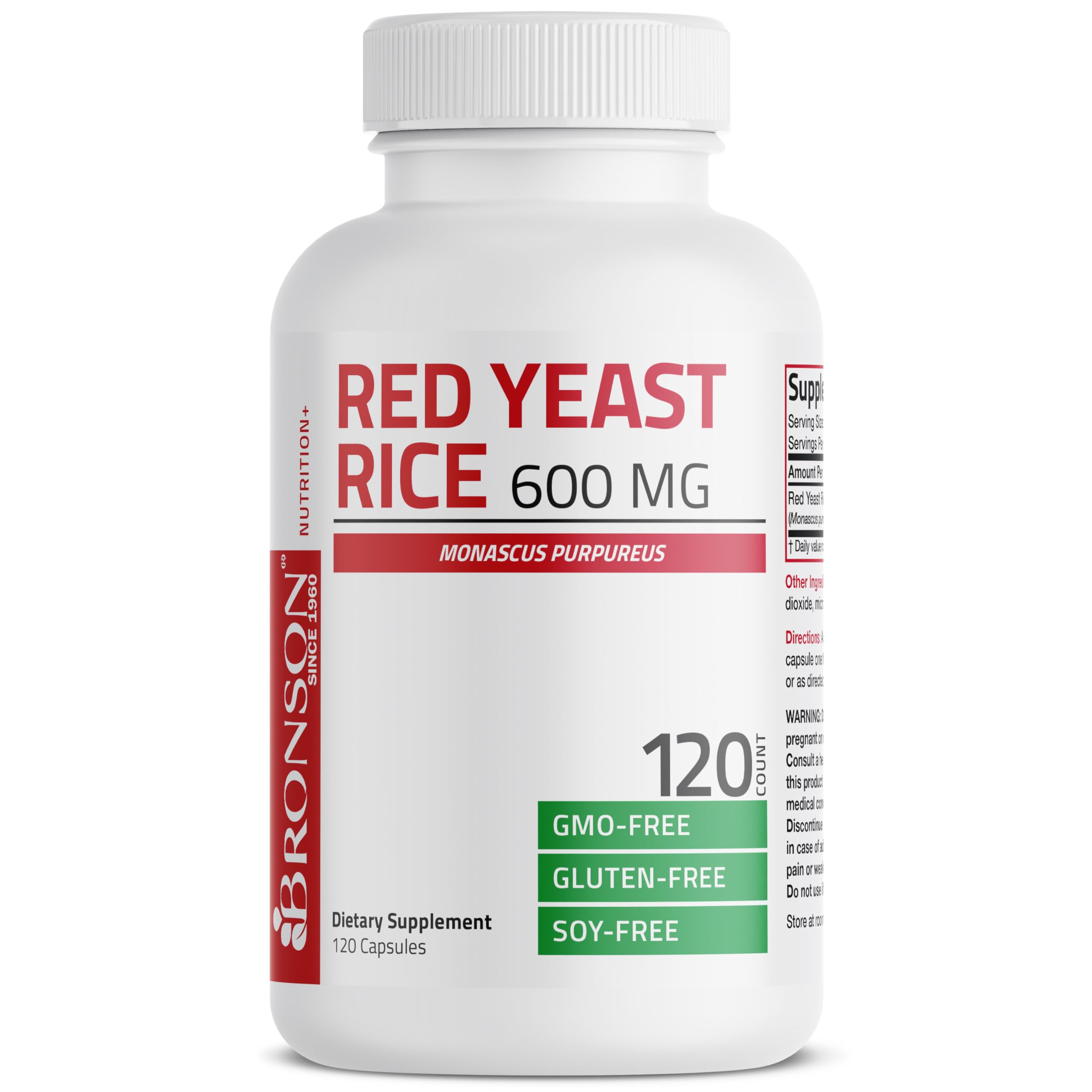 Foto 2 pulgar | Suplemento De Arroz De Levadura Roja Bronson 600 Mg Monascus Purpureus - Venta Internacional.