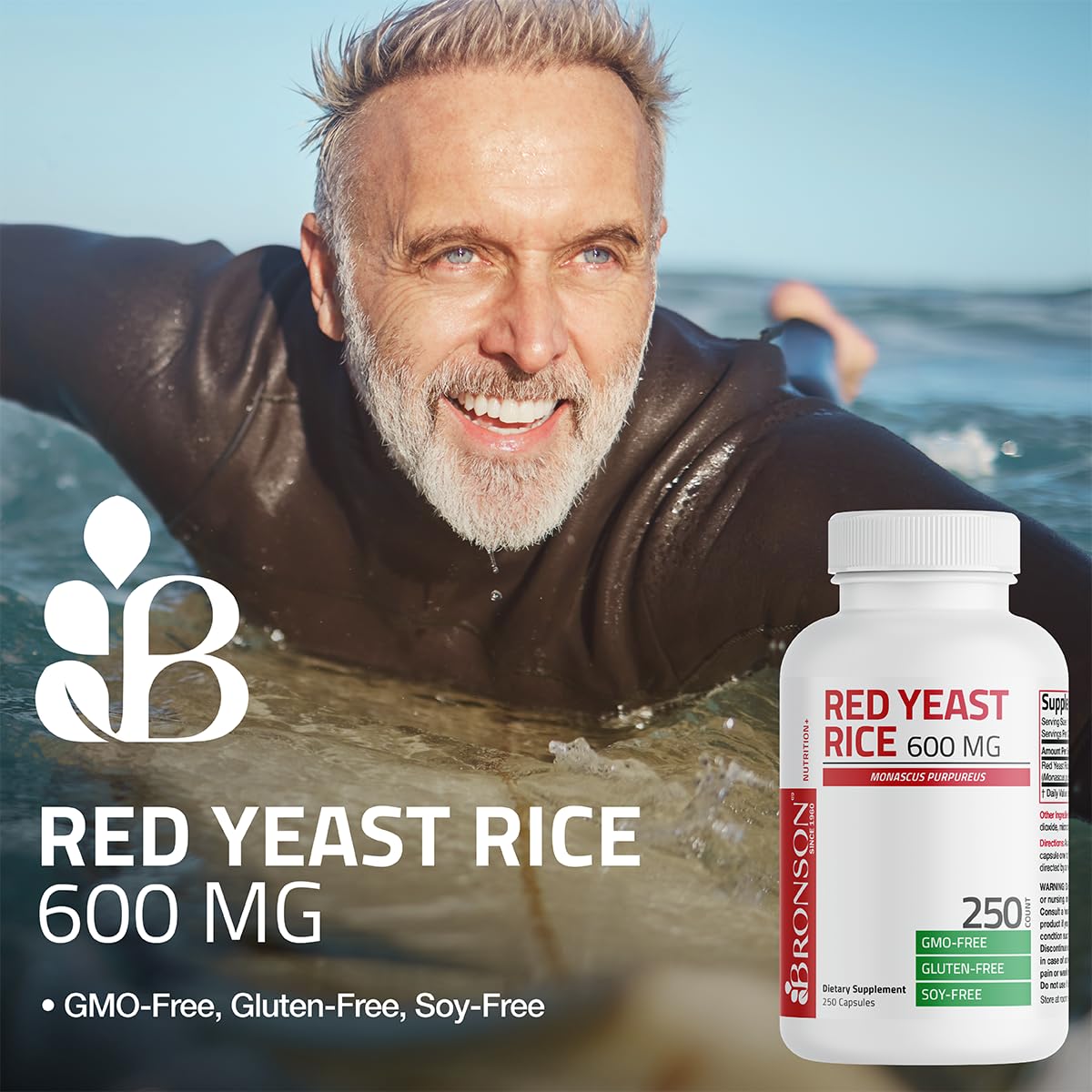 Foto 5 pulgar | Suplemento De Arroz De Levadura Roja Bronson 600 Mg Monascus Purpureus - Venta Internacional.