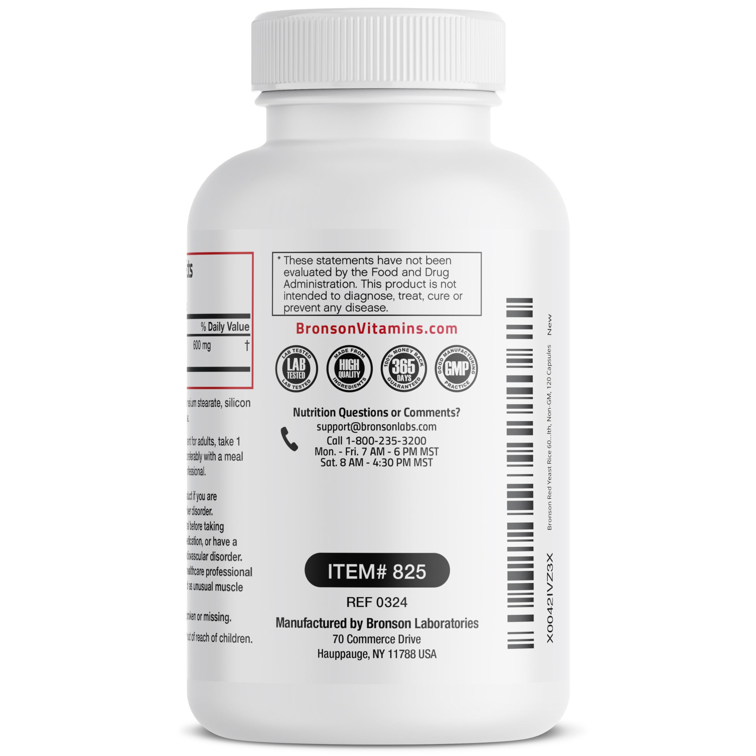 Foto 5 | Suplemento De Arroz De Levadura Roja Bronson 600 Mg Monascus Purpureus - Venta Internacional.