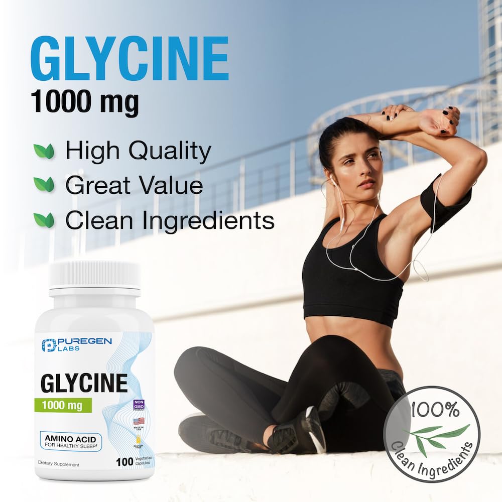 Foto 7 pulgar | Suplemento De Glicina Puregen Labs, 1000 Mg, 100 Cápsulas Vegetarianas - Venta Internacional.