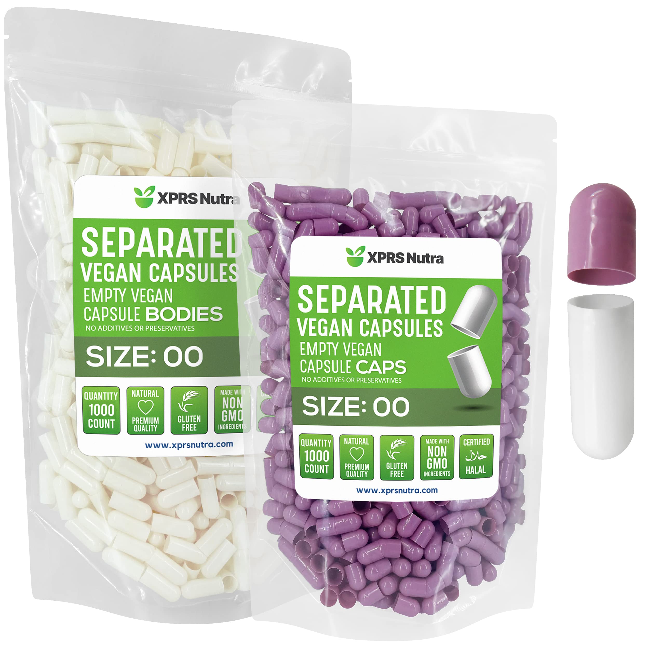 Cápsulas Vacías Xprs Nutra Vegan, Tamaño 00 - 1000 Unidades - Venta Internacional.