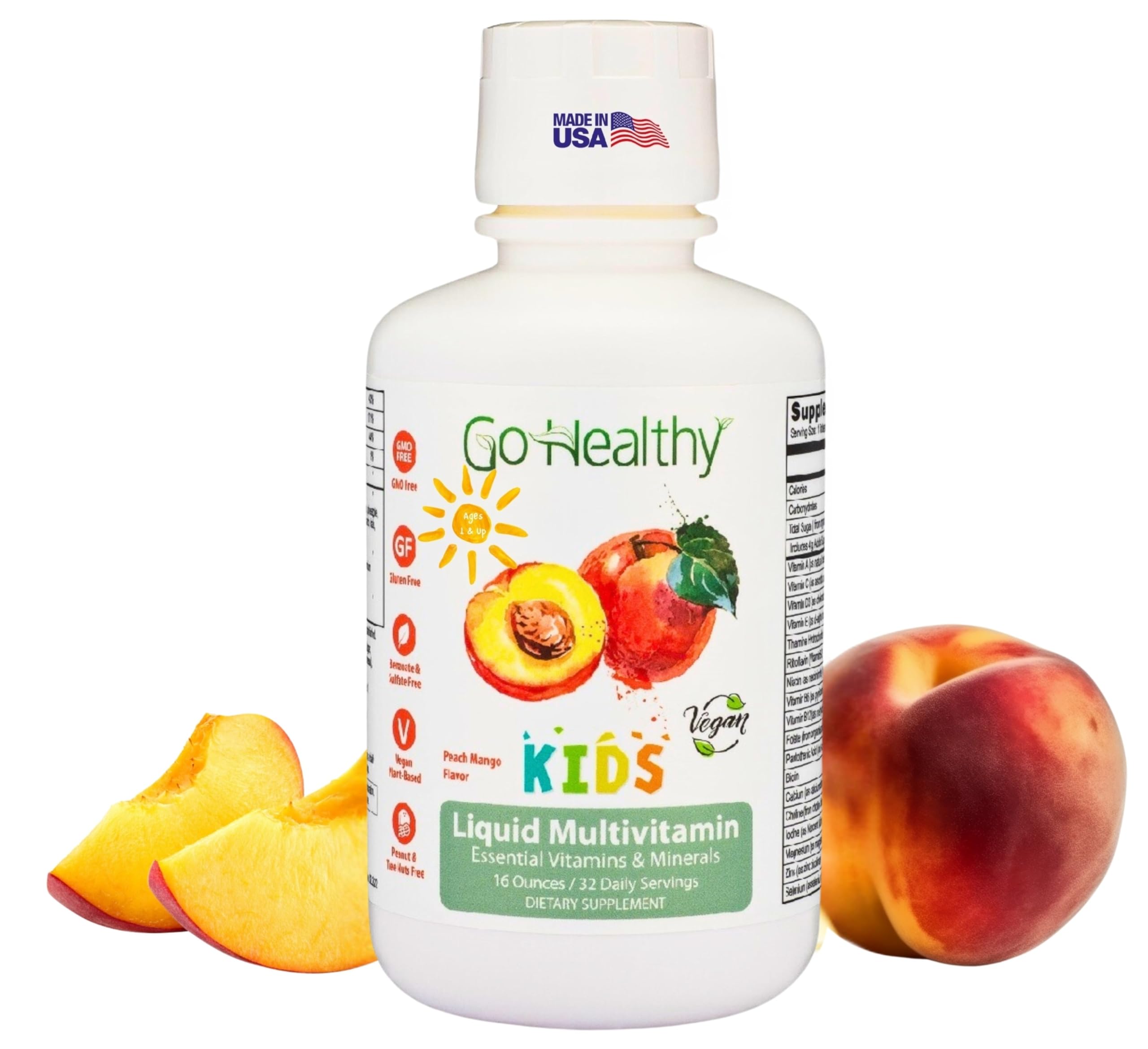 Foto 2 pulgar | Multivitamínico Líquido Go Healthy Kids Vegan 32 Porciones - Venta Internacional.
