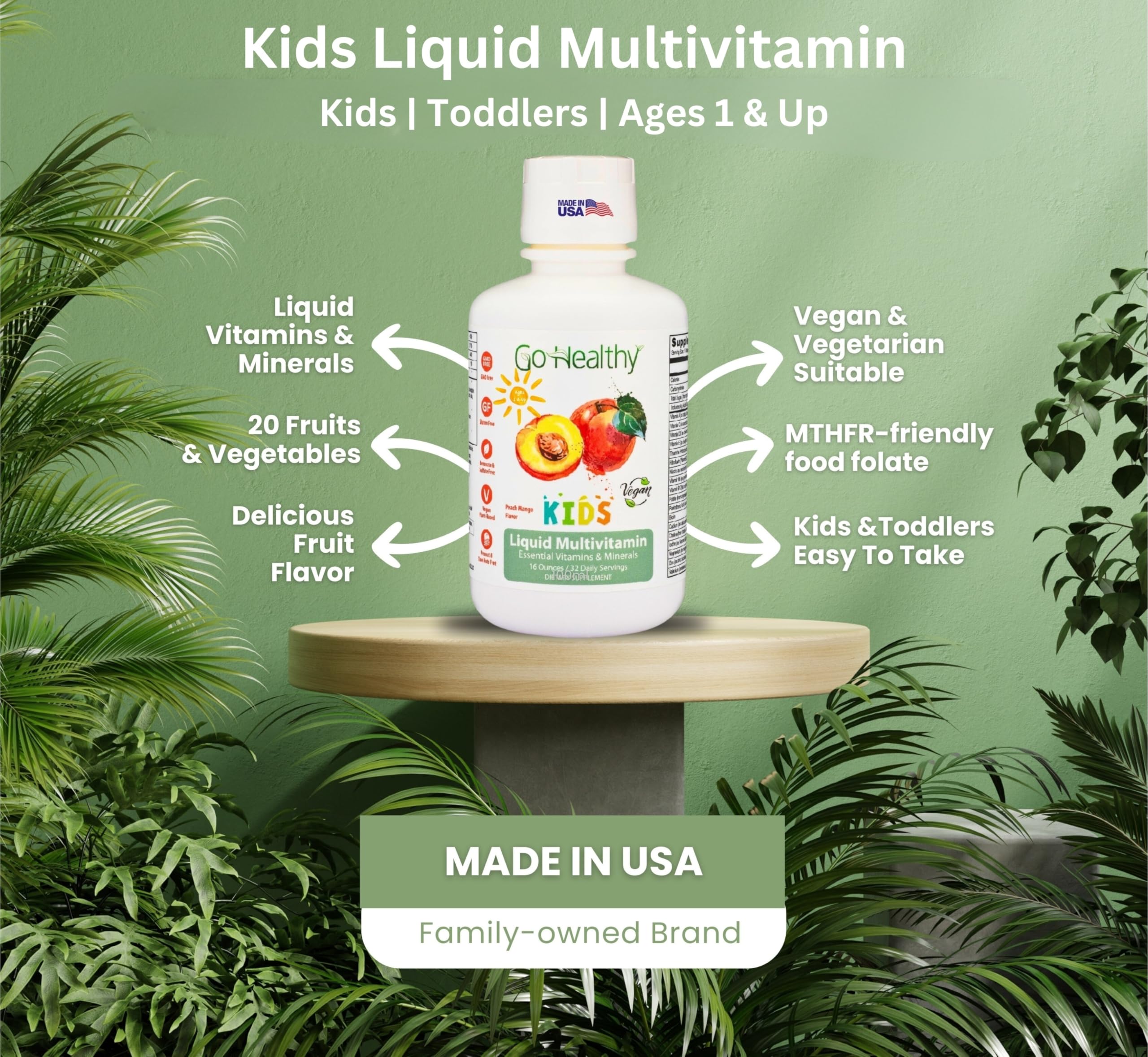 Foto 3 pulgar | Multivitamínico Líquido Go Healthy Kids Vegan 32 Porciones - Venta Internacional.