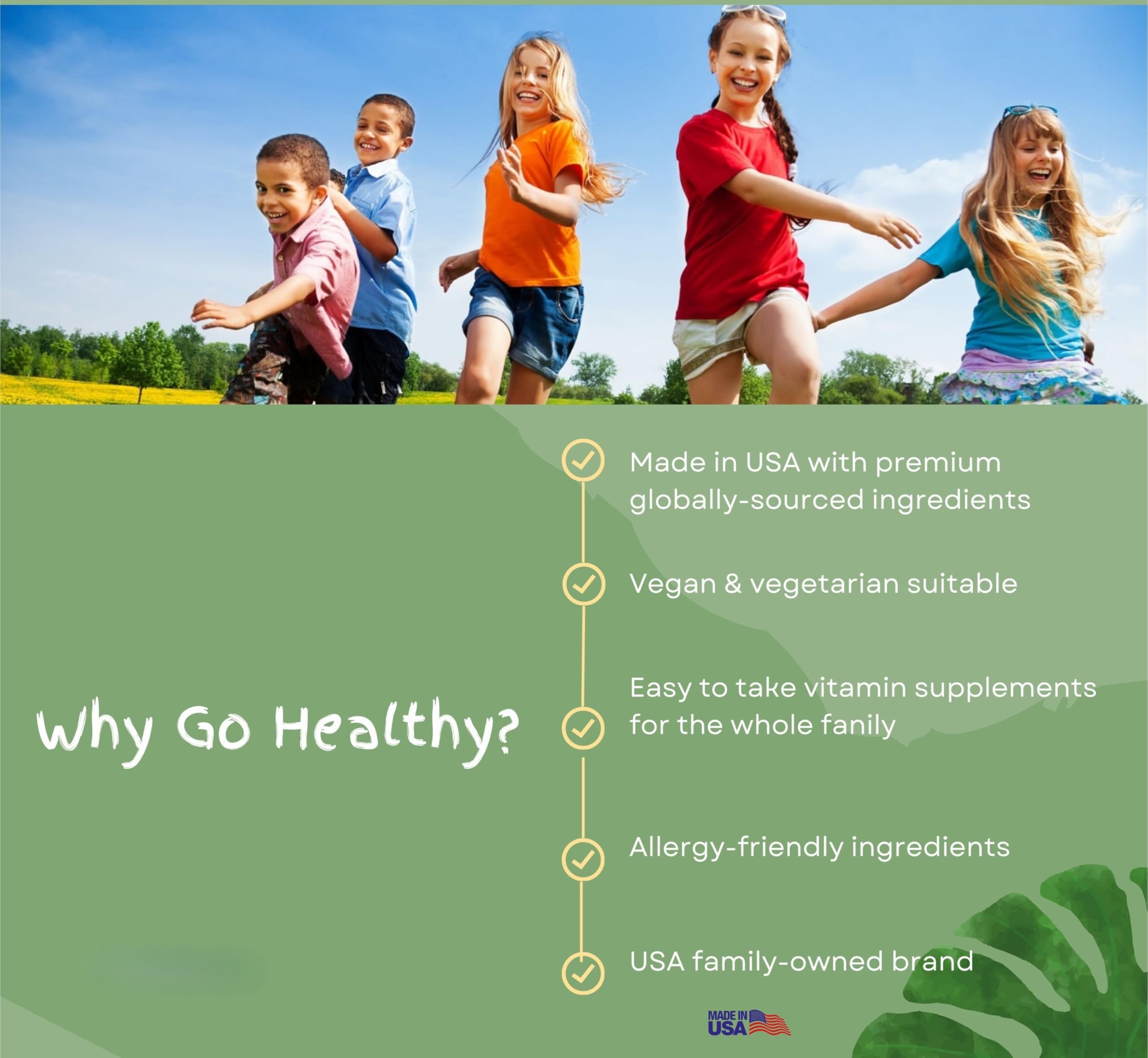 Foto 4 | Multivitamínico Líquido Go Healthy Kids Vegan 32 Porciones - Venta Internacional.