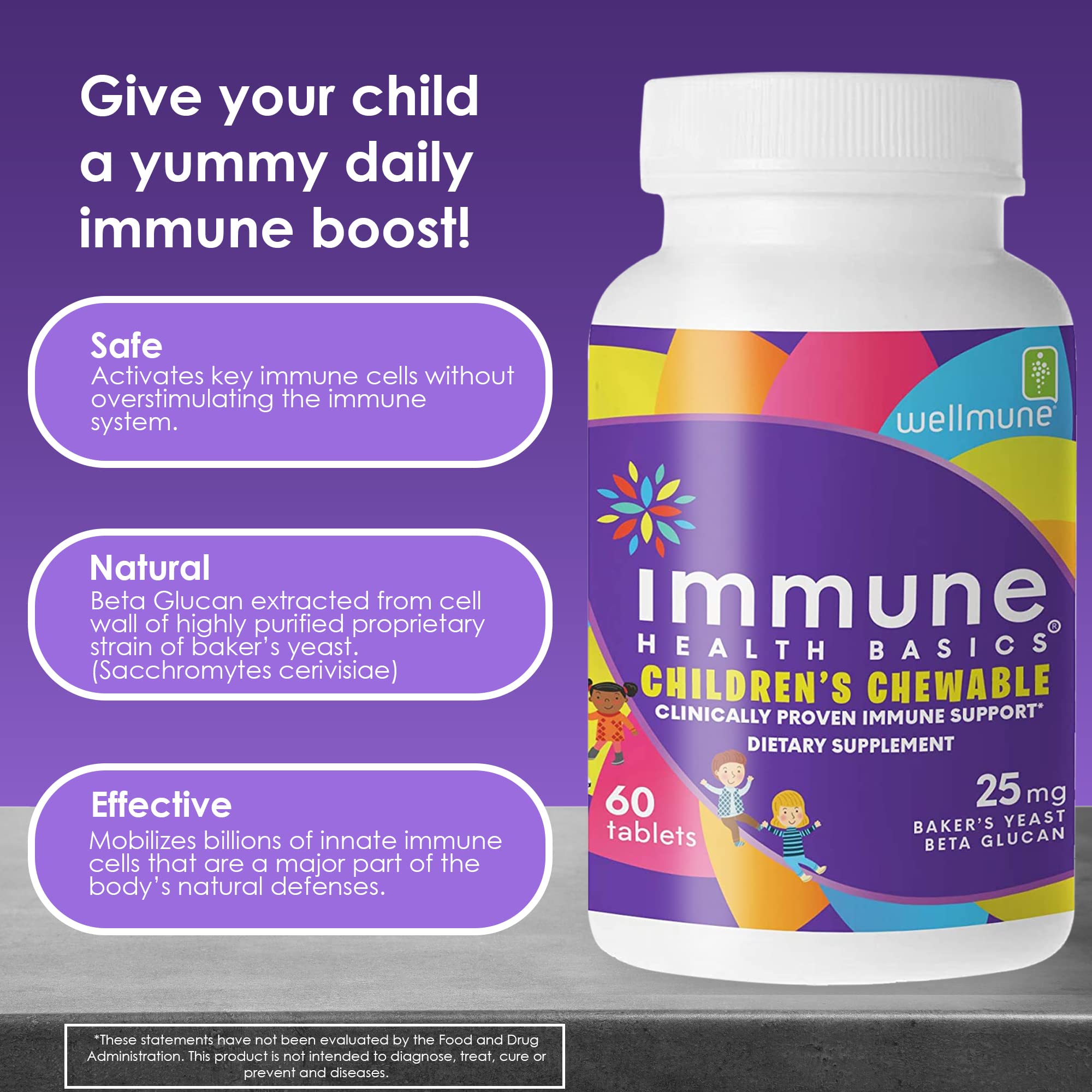 Foto 2 | Suplementos Immune Health Basics Tabletas Masticables Para Niños - Venta Internacional.