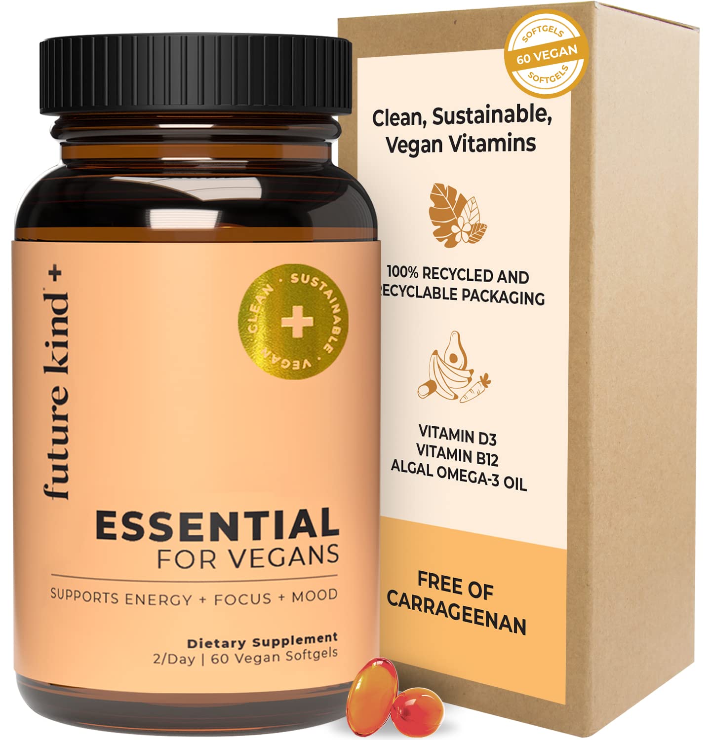 Foto 2 pulgar | Multivitaminas Veganas Future Kind Con Omega 3 Dha+epa B12 Y D3 - Venta Internacional.