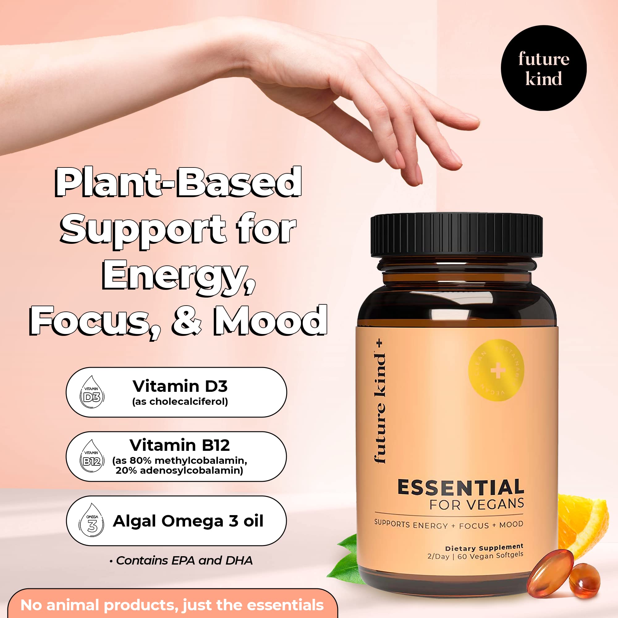 Foto 3 pulgar | Multivitaminas Veganas Future Kind Con Omega 3 Dha+epa B12 Y D3 - Venta Internacional.