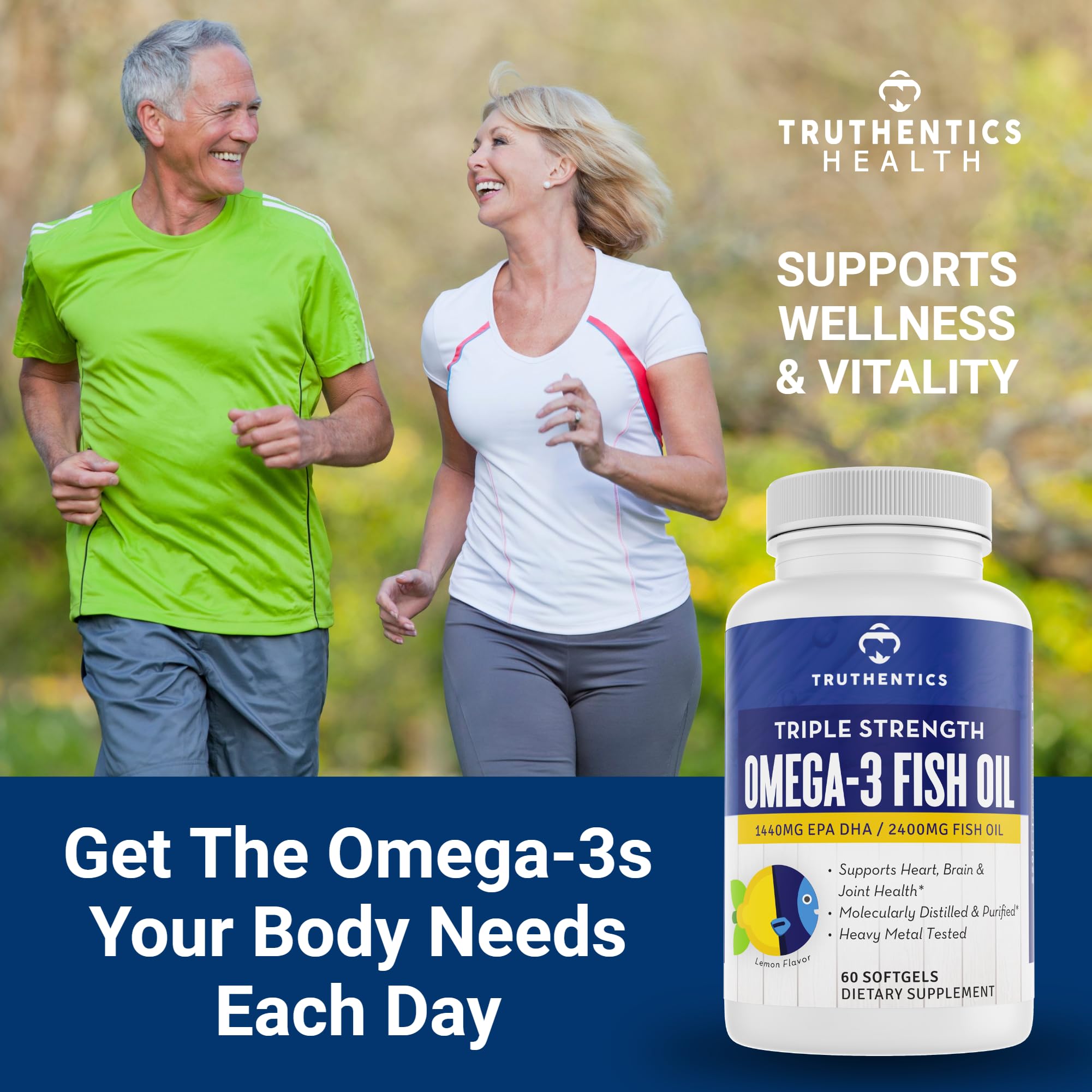 Foto 5 | Suplemento De Aceite De Pescado Truthentics Omega 3 2400 Mg 60 Cápsulas Blandas - Venta Internacional.