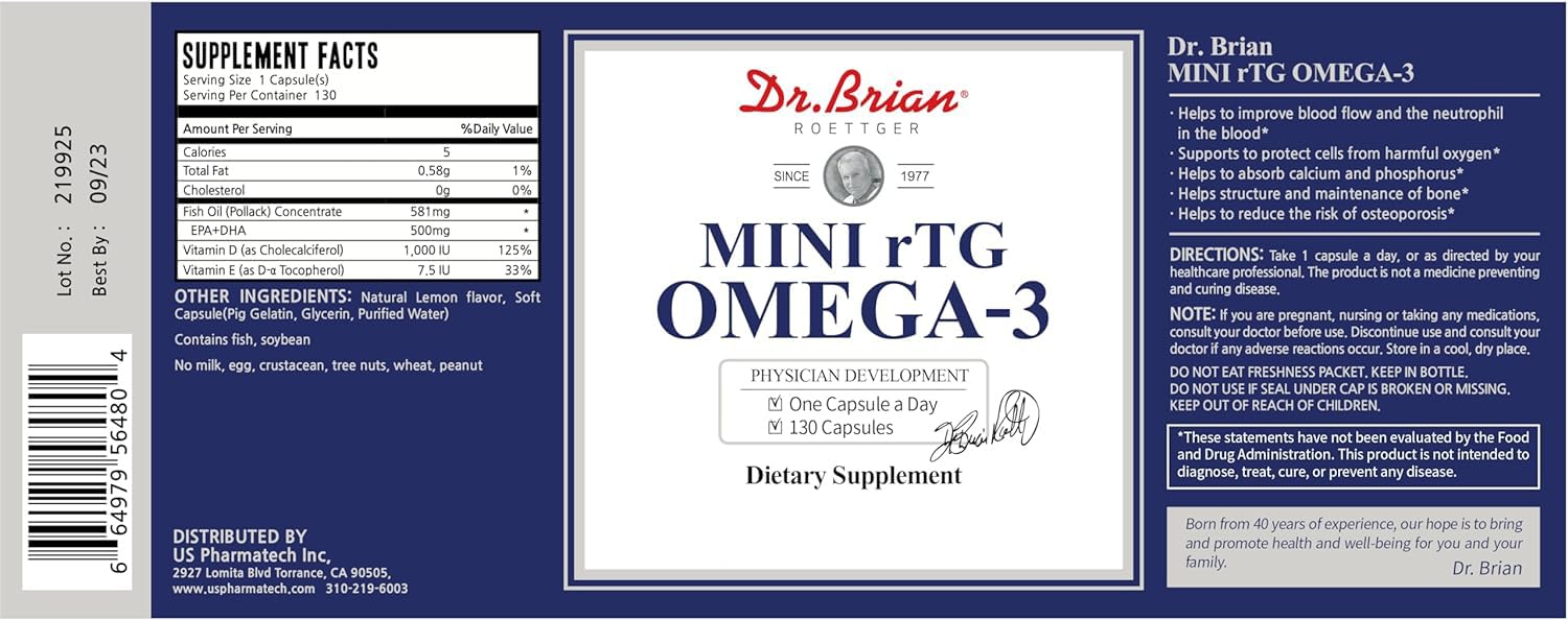Foto 7 pulgar | Suplemento De Aceite De Pescado Dr. Brian 130 Cápsulas Blandas Con Vitamina D E Epa/dha - Venta Internacional.