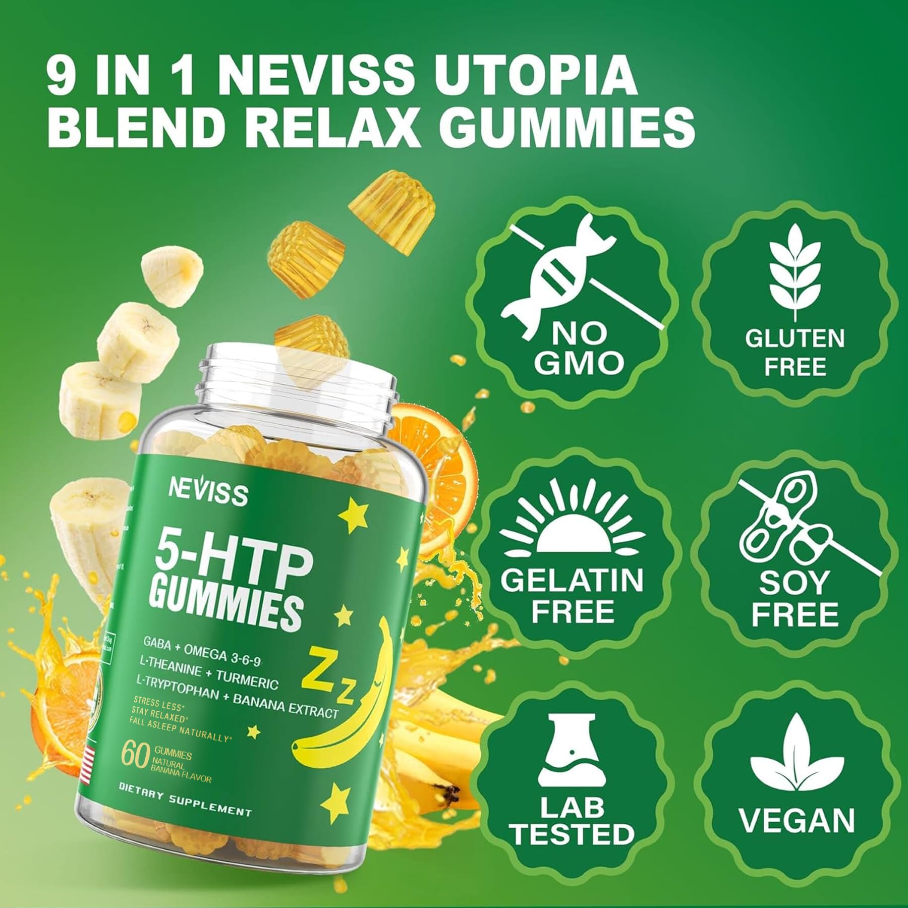 Foto 7 pulgar | Gomitas Neviss 5-htp Gaba Con Extracto De Plátano L-teanina - Venta Internacional.