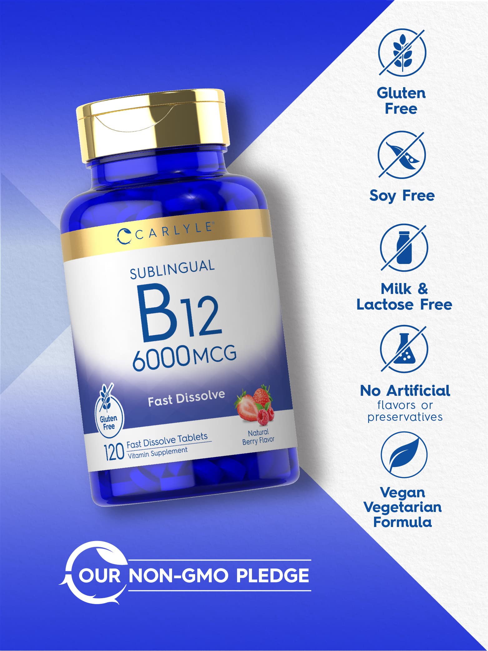 Foto 5 pulgar | Suplemento Carlyle De Vitamina B-12, 6000 Mcg, 120 Tabletas - Venta Internacional.