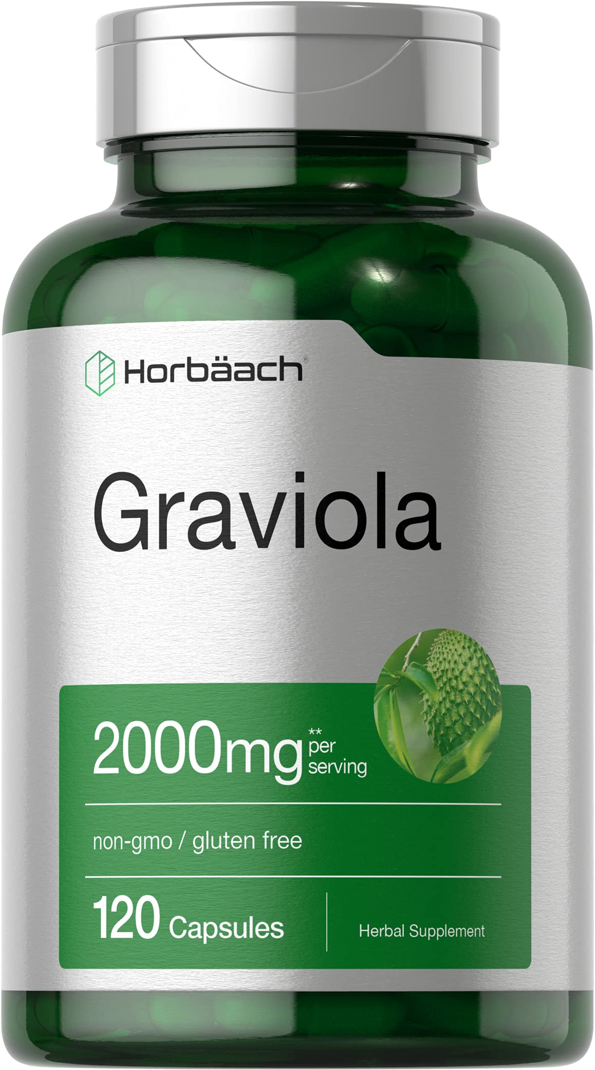 Foto 2 pulgar | Suplemento De Extracto De Graviola Horbäach 2000 Mg 120 Cápsulas - Venta Internacional.