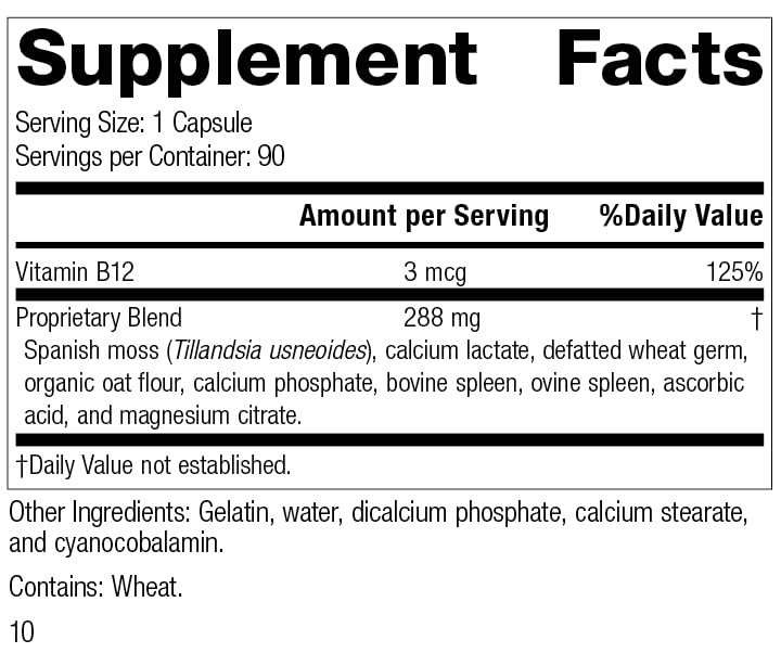 Foto 3 pulgar | Suplemento Standard Process For-til B12 90 Cápsulas - Venta Internacional.