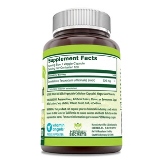 Foto 2 | Suplemento Herbal Secrets De Raíz De Diente De León 520 Mg 120 Cápsulas - Venta Internacional.