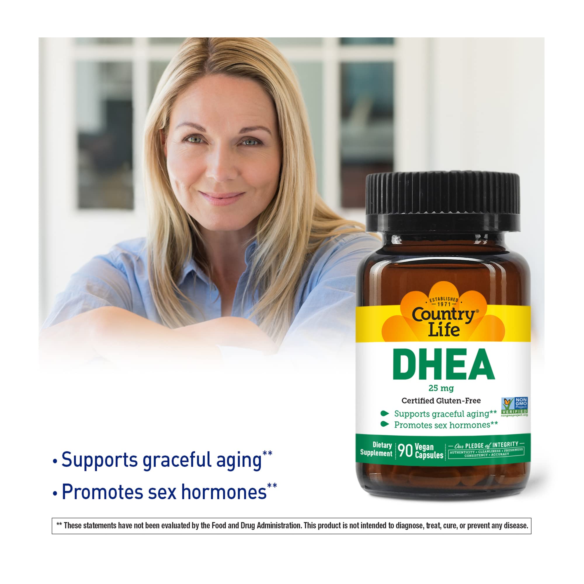 Foto 5 pulgar | Suplemento Country Life Dhea 25 Mg 90 Cápsulas Veganas - Venta Internacional.