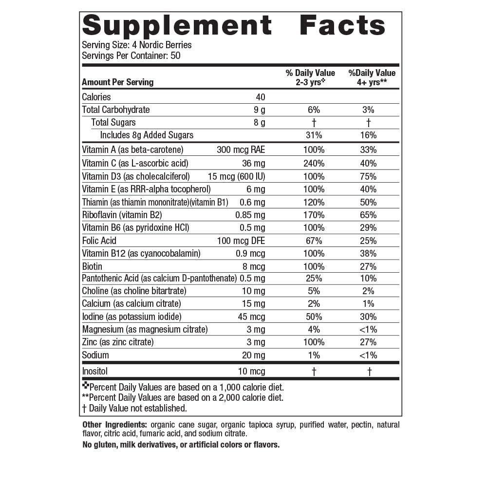 Foto 3 pulgar | Multivitamínico Nordic Naturals Nordic Berries 200 Gomitas Durante Más De 2 Años - Venta Internacional.