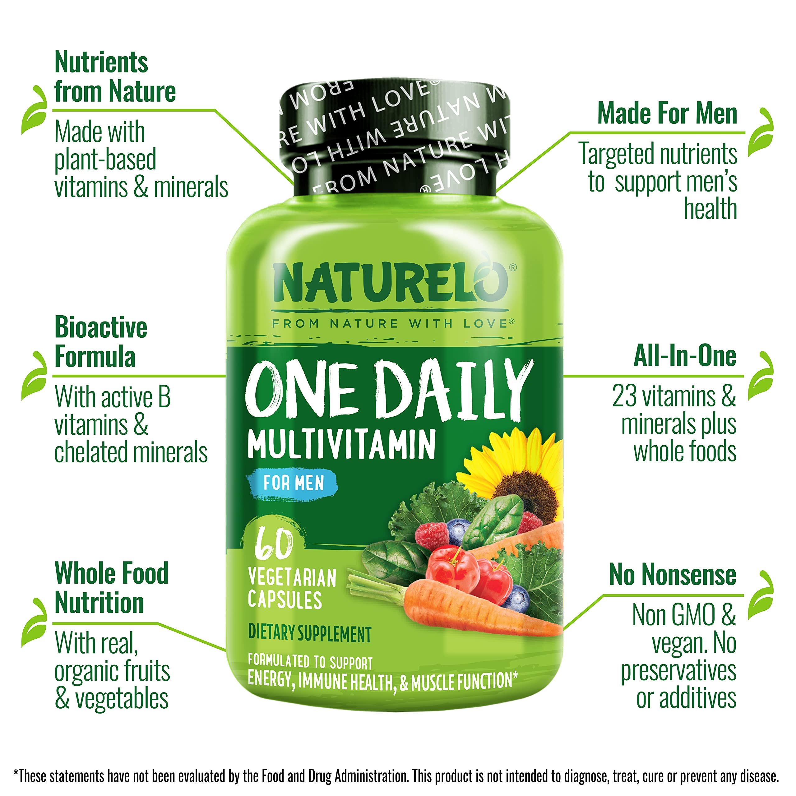 Foto 5 pulgar | Suplemento Multivitamínico Naturelo One Daily Para Hombres 60 Cápsulas - Venta Internacional.