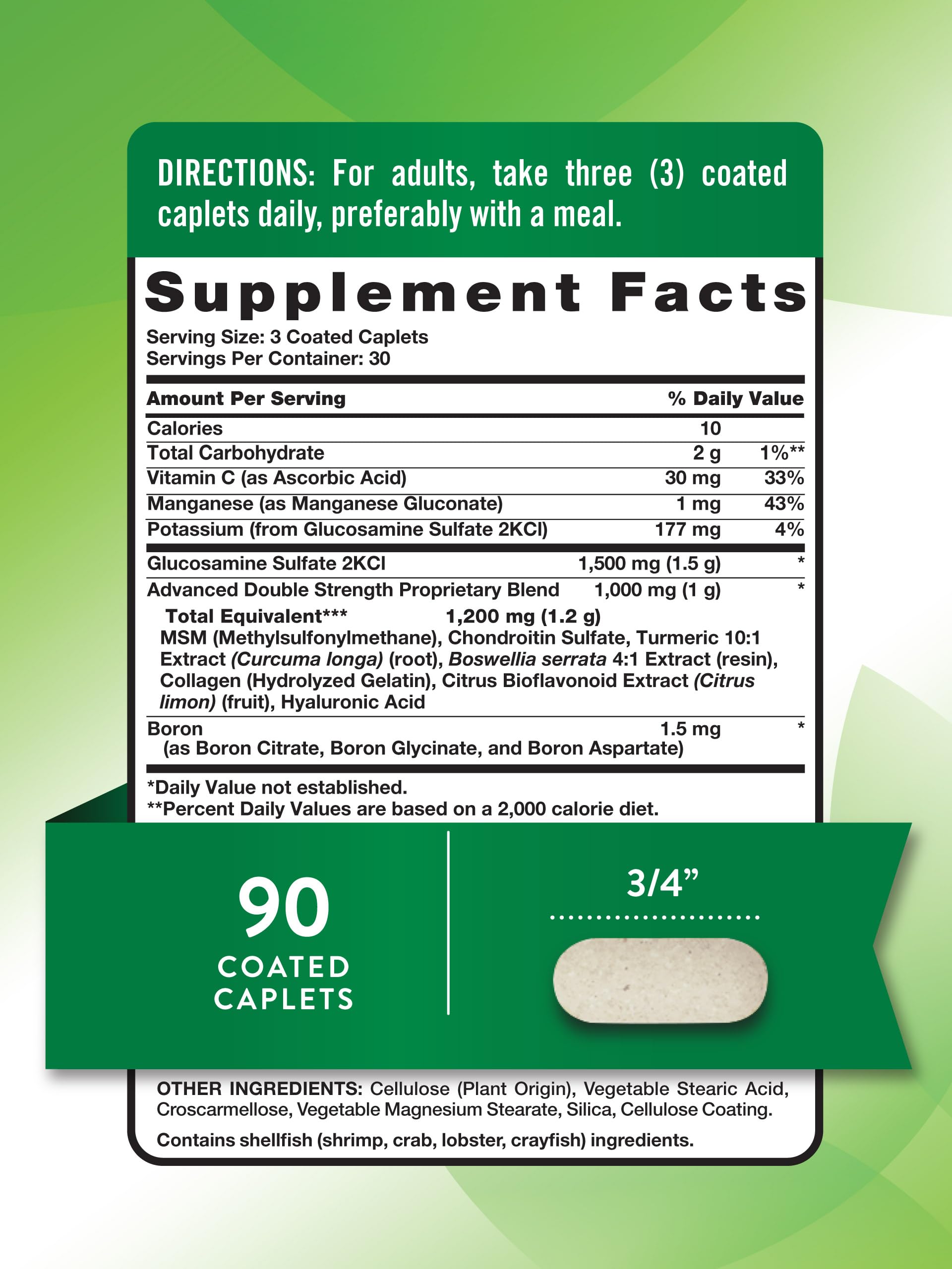 Foto 3 pulgar | Suplemento Nature's Truth De Glucosamina Condroitina Msm 90 Comprimidos - Venta Internacional.