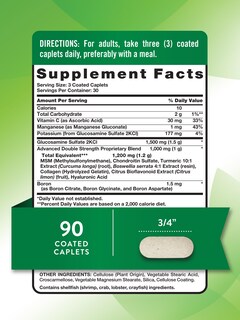 Foto 2 | Suplemento Nature's Truth De Glucosamina Condroitina Msm 90 Comprimidos - Venta Internacional.
