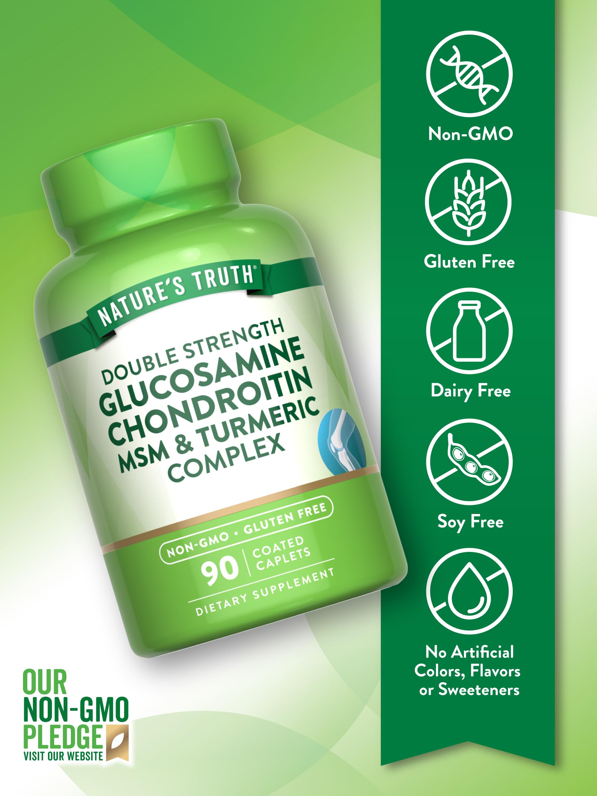 Foto 4 pulgar | Suplemento Nature's Truth De Glucosamina Condroitina Msm 90 Comprimidos - Venta Internacional.