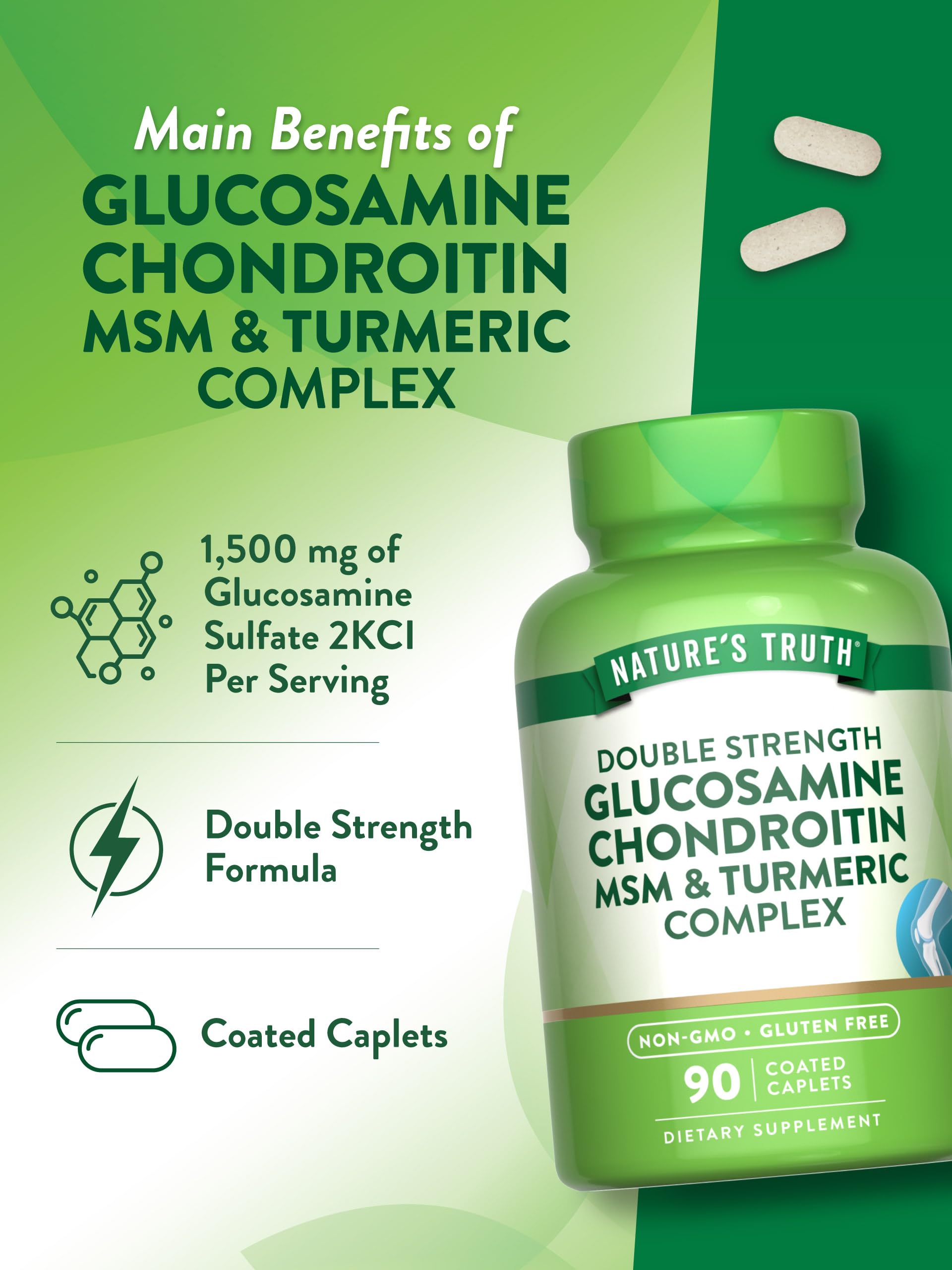 Foto 6 pulgar | Suplemento Nature's Truth De Glucosamina Condroitina Msm 90 Comprimidos - Venta Internacional.